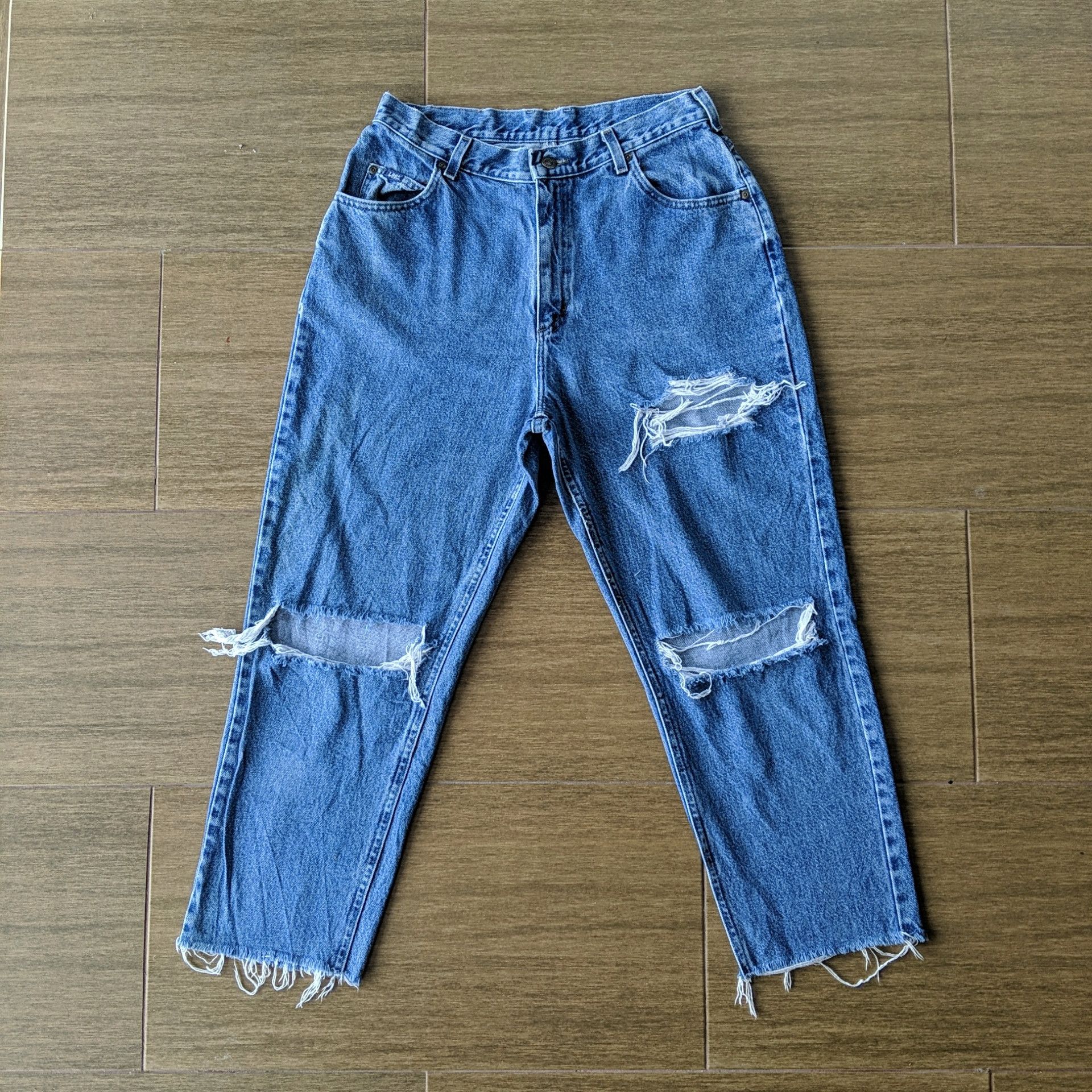 Japanese Brand Vintage Lee w30x26 Distressed Cut Denim Jeans Pants Size US 30 / EU 46 - 1 Thumbnail