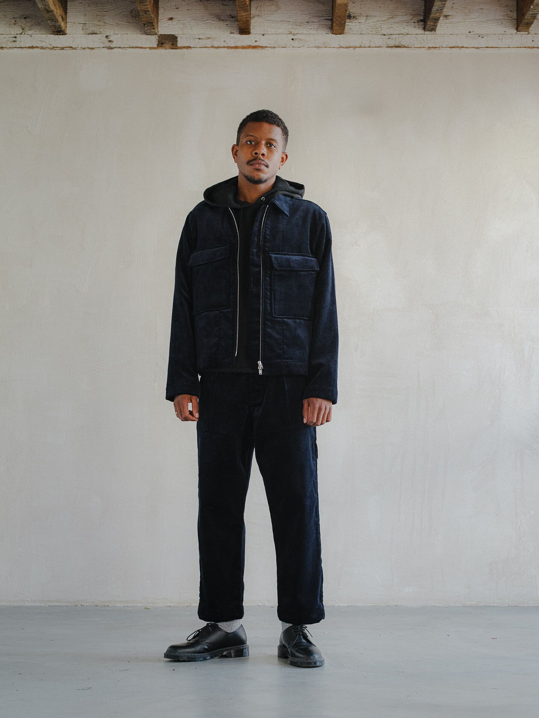 Evan Kinori Navy Corduroy Zip Jacket AW20 | Grailed