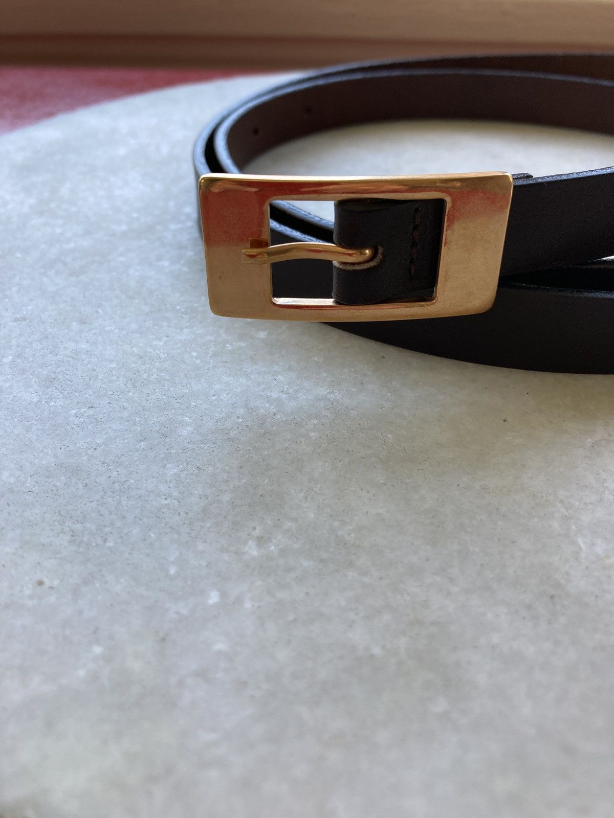 Maison Margiela Authentic Margiela Brown Skinny Belt Rose Gold Buckle Size 32 - 3 Thumbnail