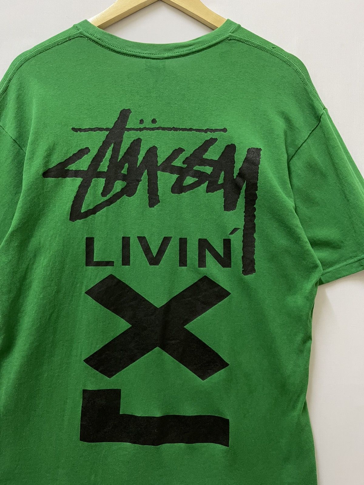 Japanese Brand × Stussy Stussy International Big Logo T-shirt Green Size US L / EU 52-54 / 3 - 2 Thumbnail