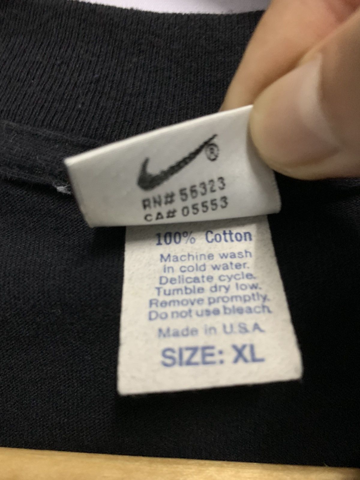 Nike × Vintage Vintage Nike USA Big Logo Centre T-shirt Black Extra Large Size US XL / EU 56 / 4 - 4 Thumbnail