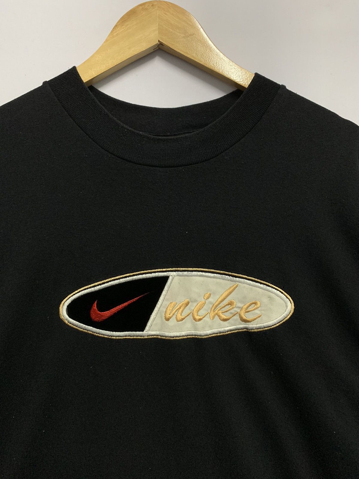 Nike × Vintage Vintage Nike USA Big Logo Centre T-shirt Black Extra Large Size US XL / EU 56 / 4 - 2 Thumbnail