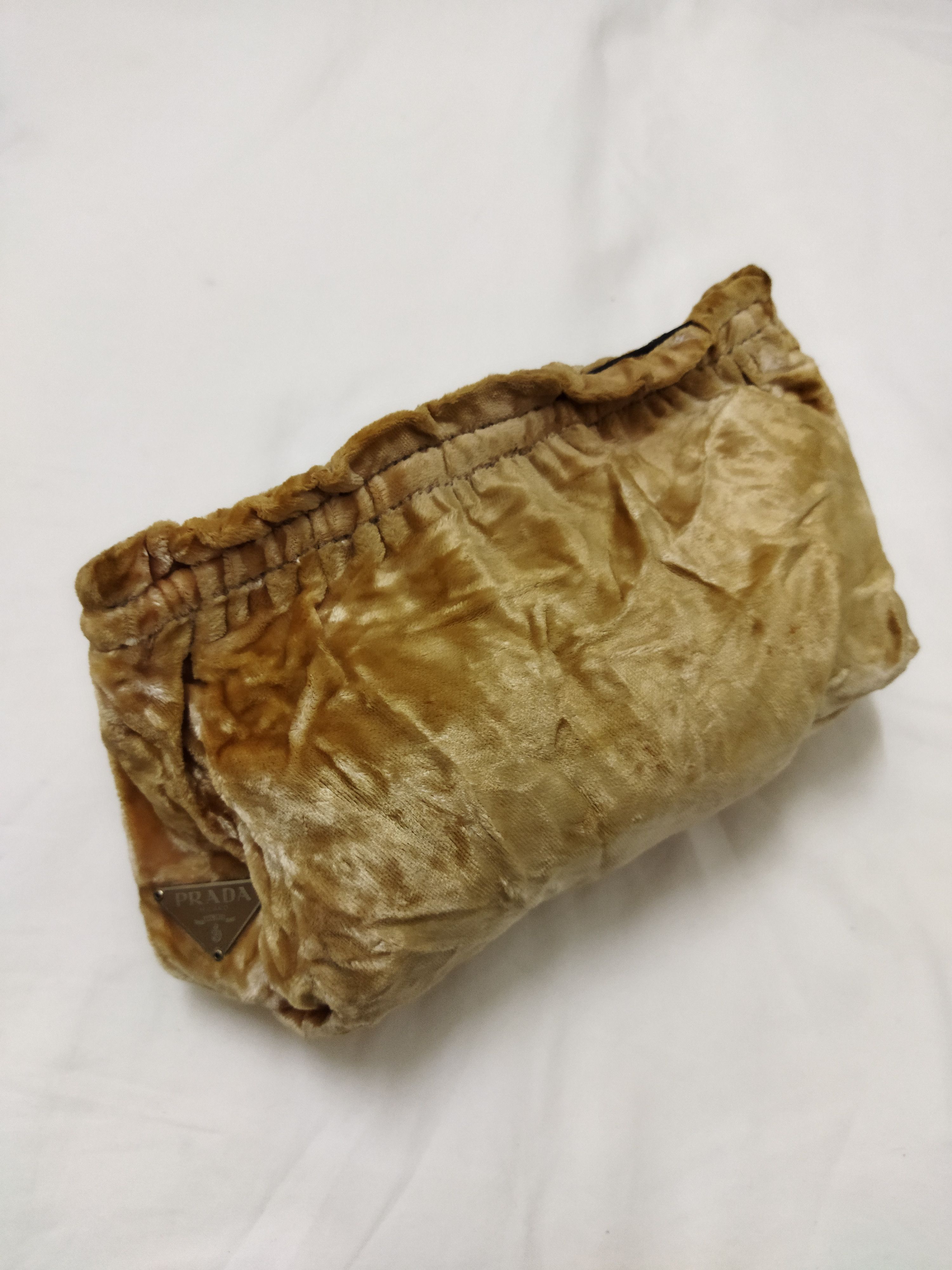 Prada Gold Velvet Pouches