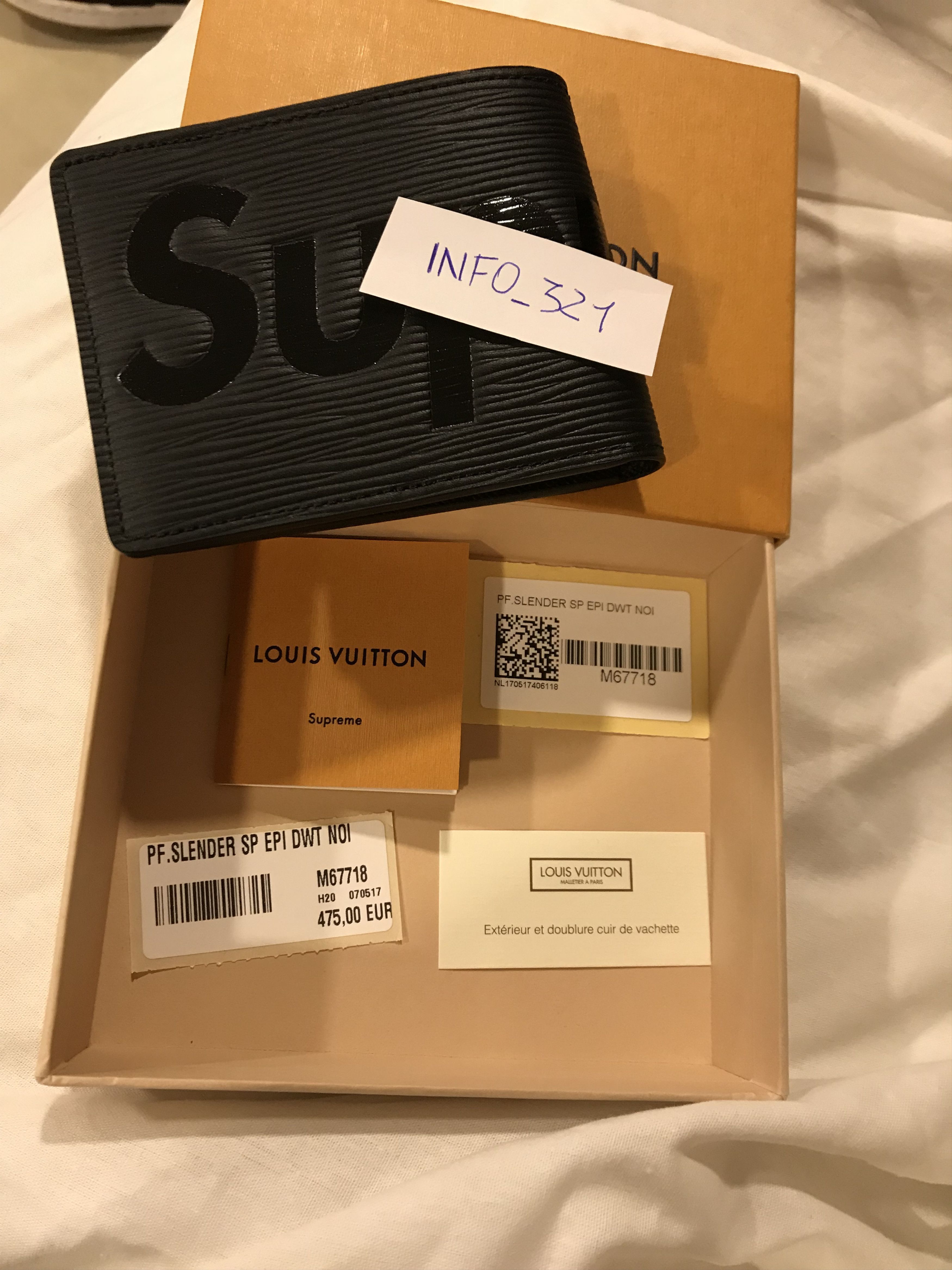 Louis Vuitton Lv X Supreme Slender Wallet Black, 001900365371