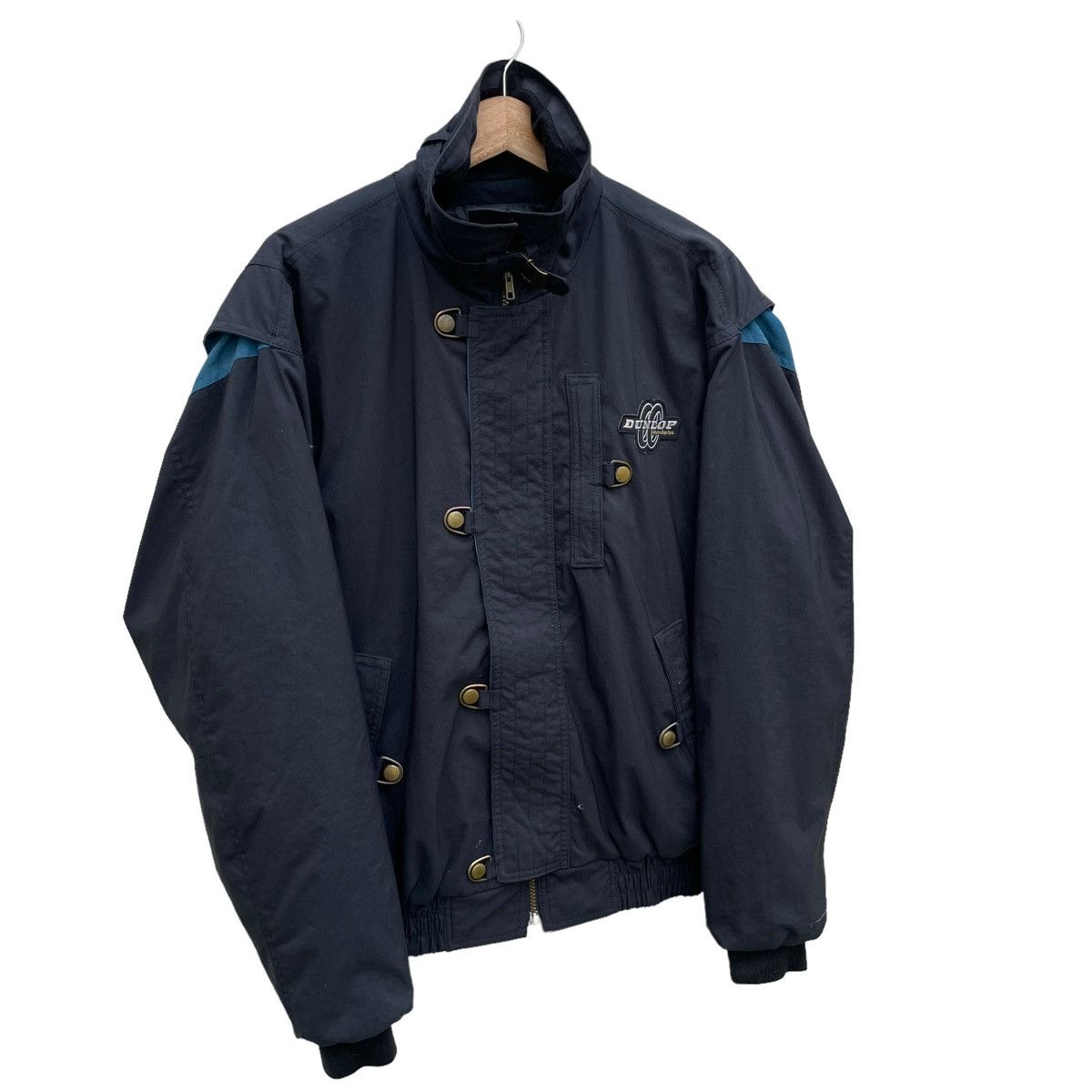 Japanese Brand 💥 80s DUNLOP MOTO RACING BOMBER JACKET Size US L / EU 52-54 / 3 - 4 Thumbnail
