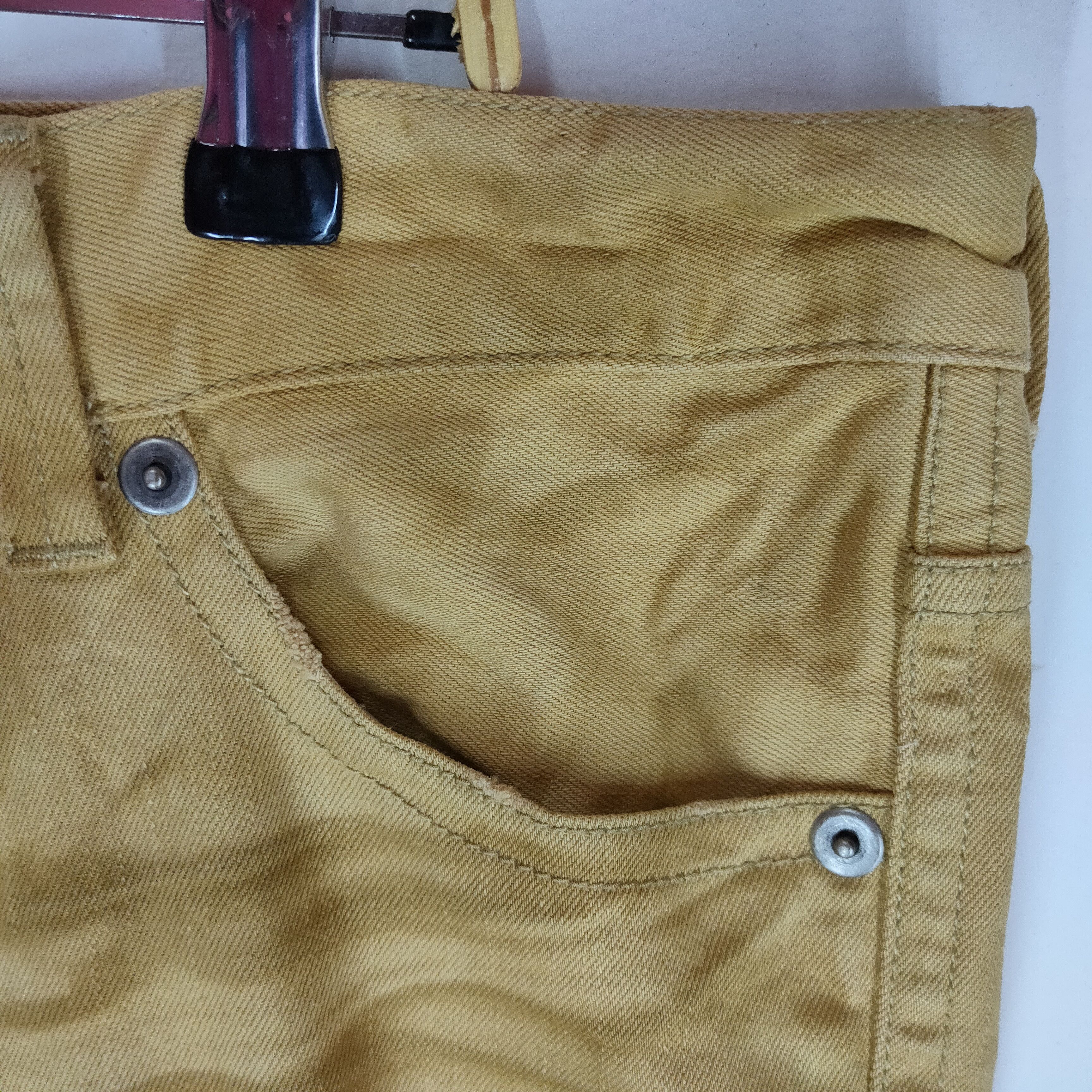 Japanese Brand SEMANTIC DESIGN Waist 35" Bleach Stripe Pattern Denim Pant Size US 35 - 3 Thumbnail