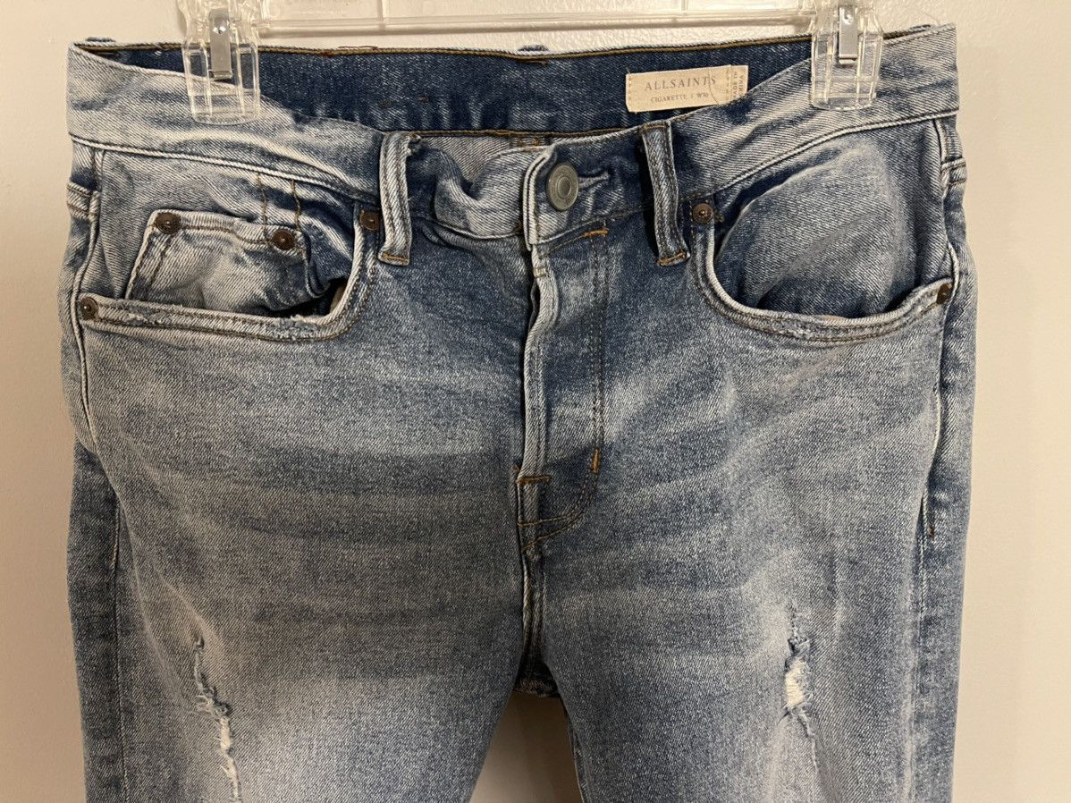 Allsaints Ichnaw Cigarette Stretch Destroyed Denim Size US 30 / EU 46 - 3 Thumbnail