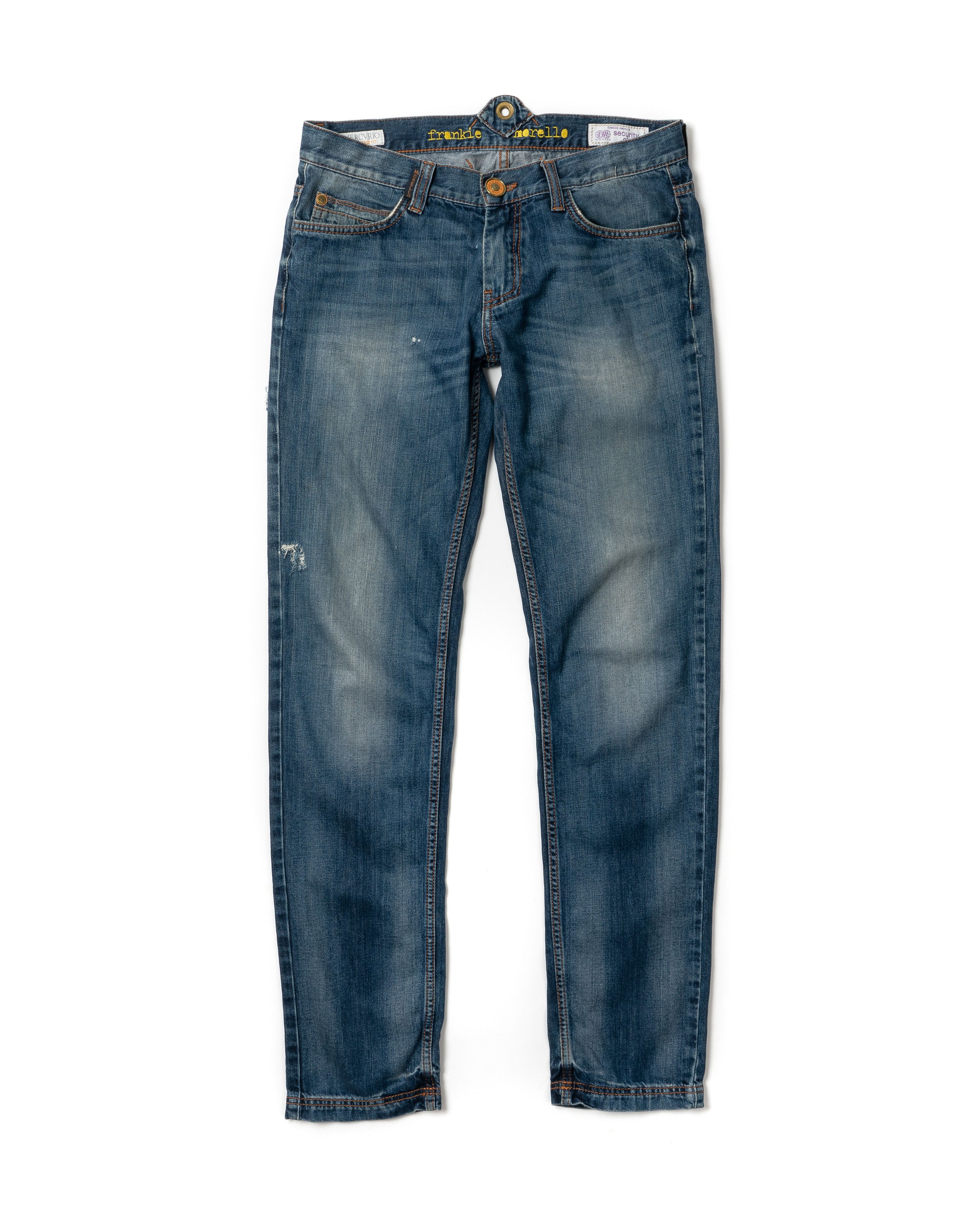 Frankie Morello Blue Cotton Women Skinny Jean