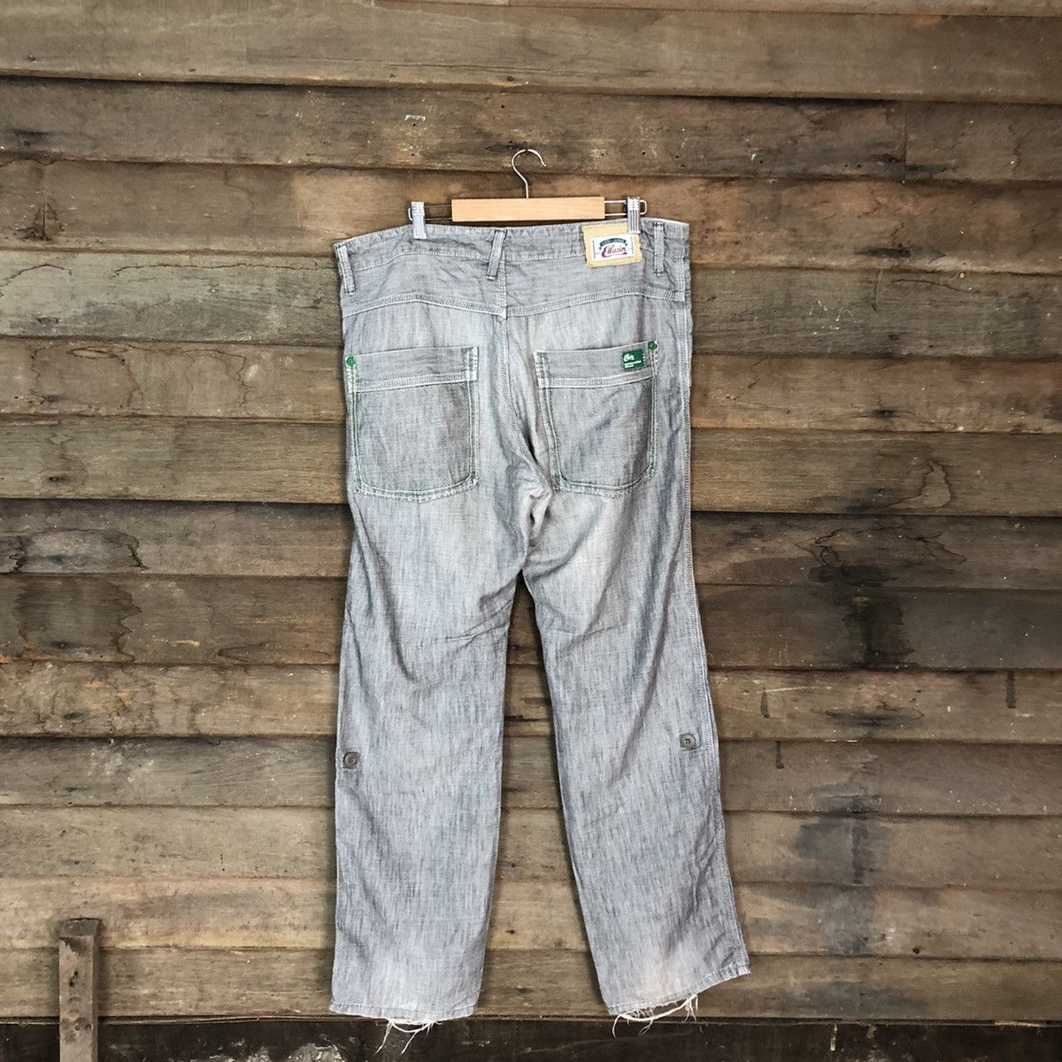 Edwin Edwin Black Distressed Straight Pants #c1234 Size US 35 - 10 Thumbnail