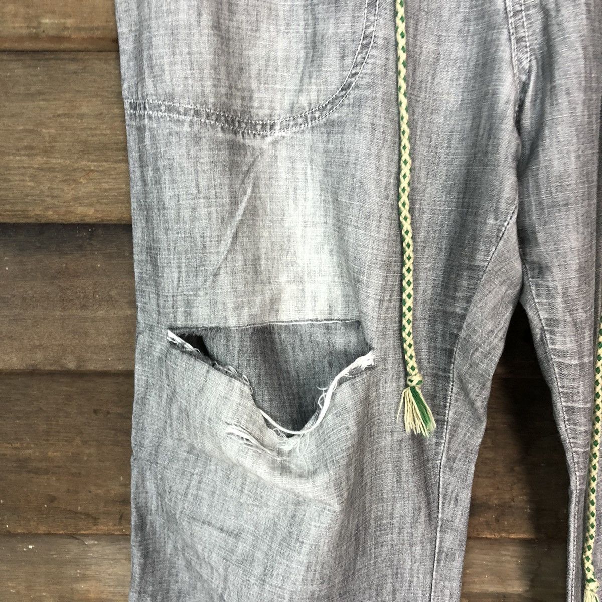 Edwin Edwin Black Distressed Straight Pants #c1234 Size US 35 - 5 Thumbnail