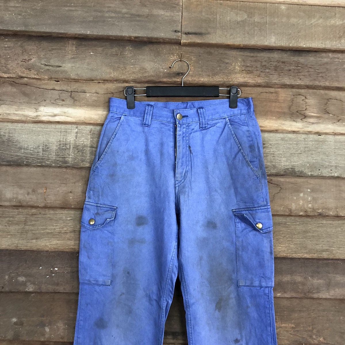 Japanese Brand DLL After O Blue dirty Multipocket Cargo Pants #c1227 Size US 29 - 2 Thumbnail
