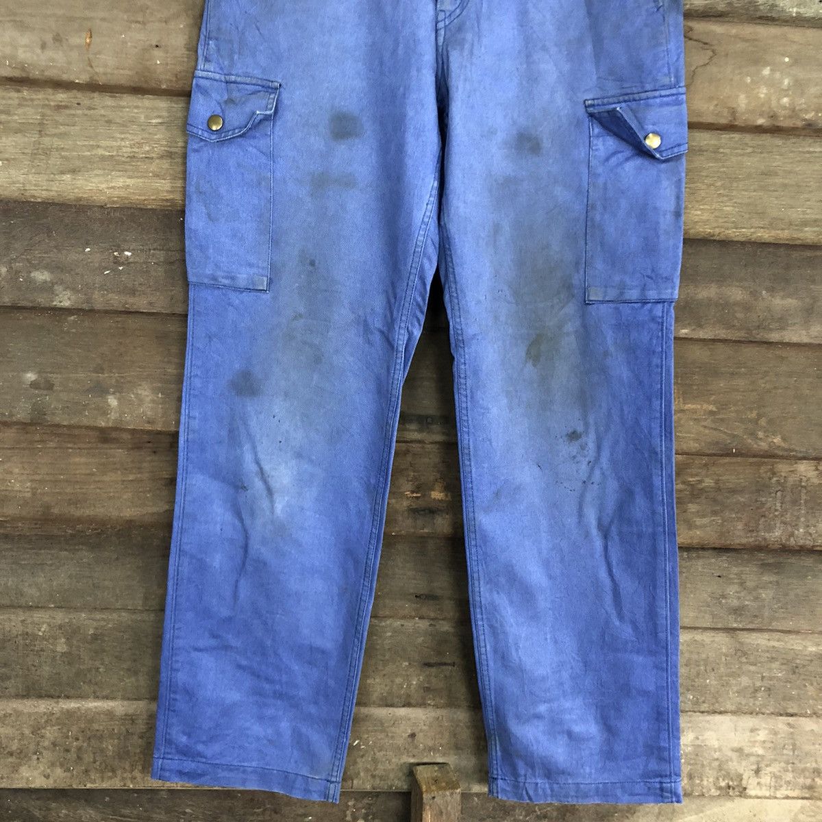 Japanese Brand DLL After O Blue dirty Multipocket Cargo Pants #c1227 Size US 29 - 3 Thumbnail