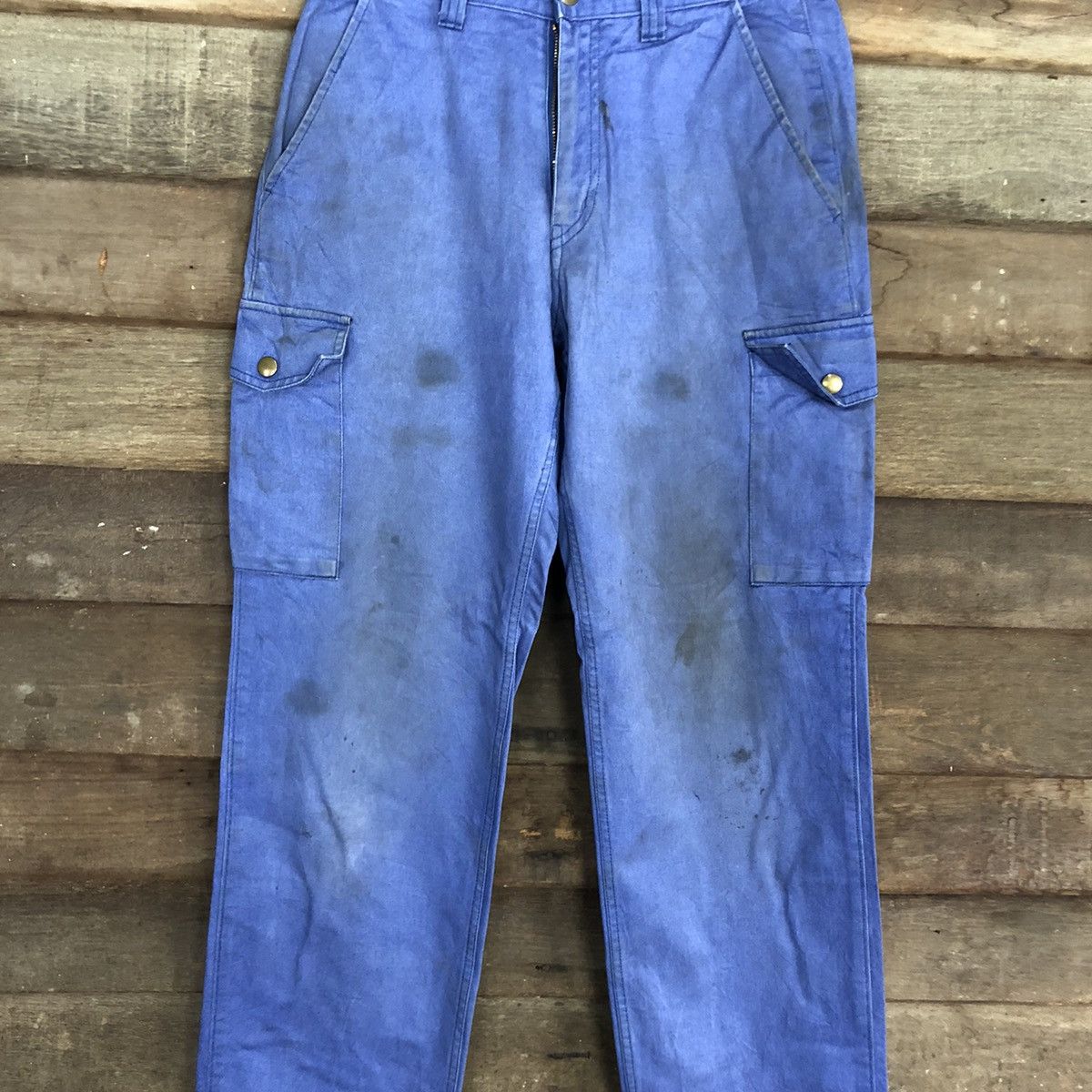 Japanese Brand DLL After O Blue dirty Multipocket Cargo Pants #c1227 Size US 29 - 4 Thumbnail