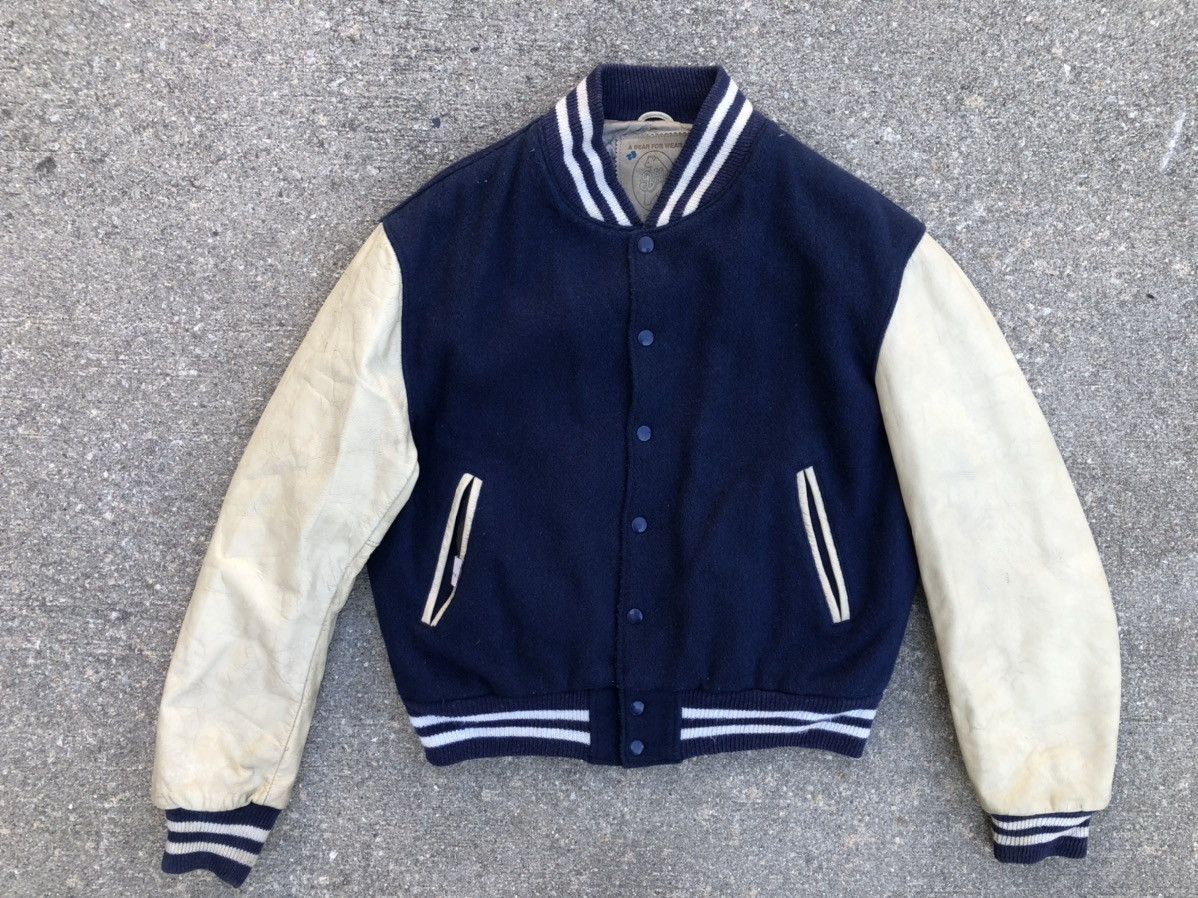 Golden Bear Vintage 1995 Golden Bear Distressed Varsity Jacket Size US M / EU 48-50 / 2 - 1 Thumbnail