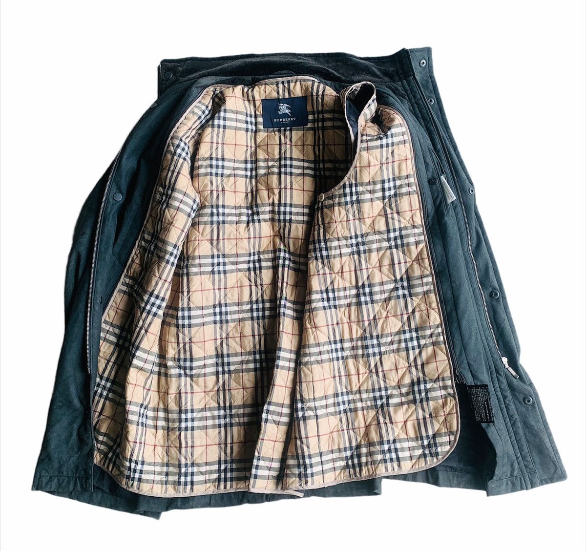 Burberry × Designer × Leather BURBERRY LONDON NOVA CHECK LINING SUEDE LEATHER LONG JACKET Size US L / EU 52-54 / 3 - 1 Thumbnail