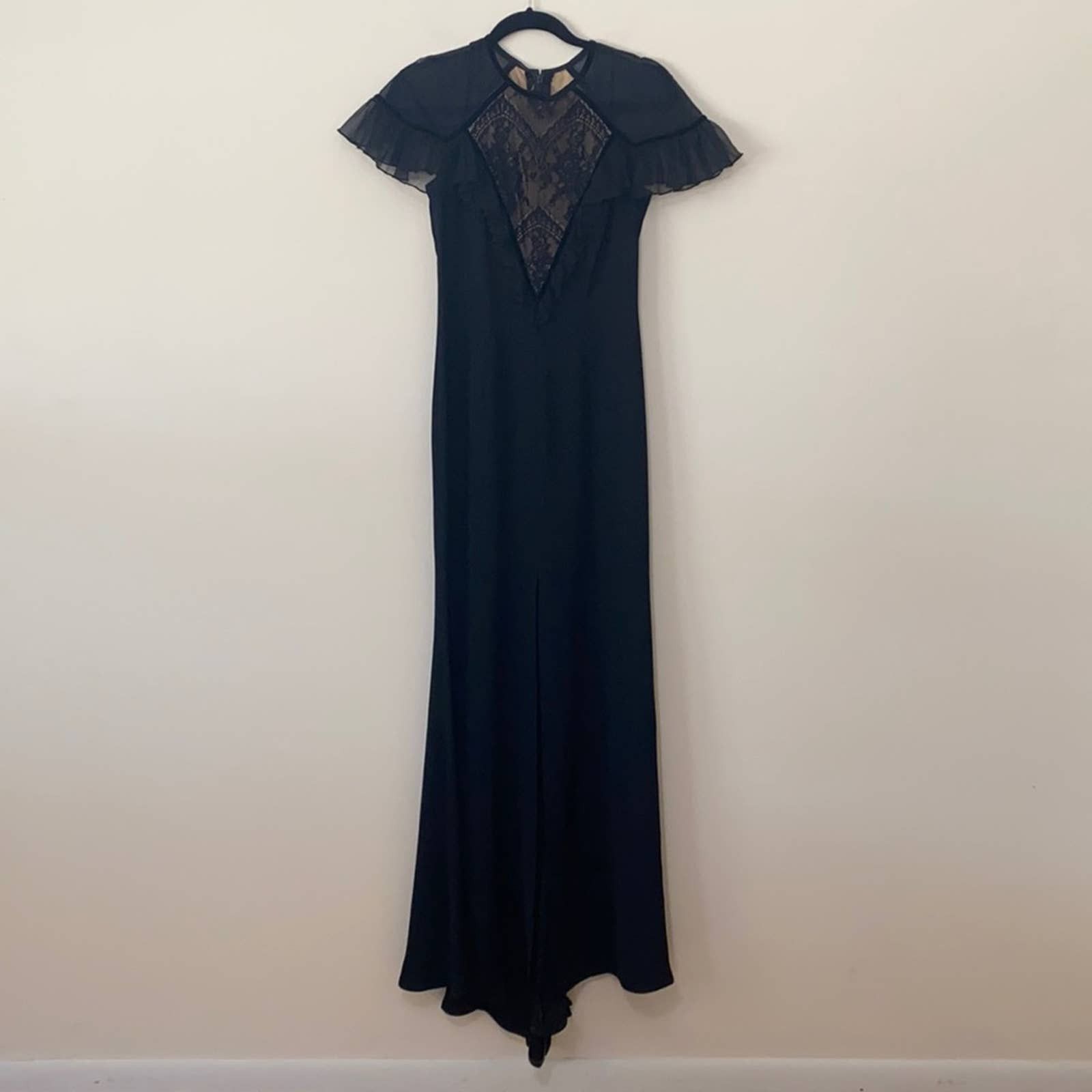 Vintage Tadashi Shoji Black Lace Maxi Size XS / US 0-2 / IT 36-38 - 4 Thumbnail