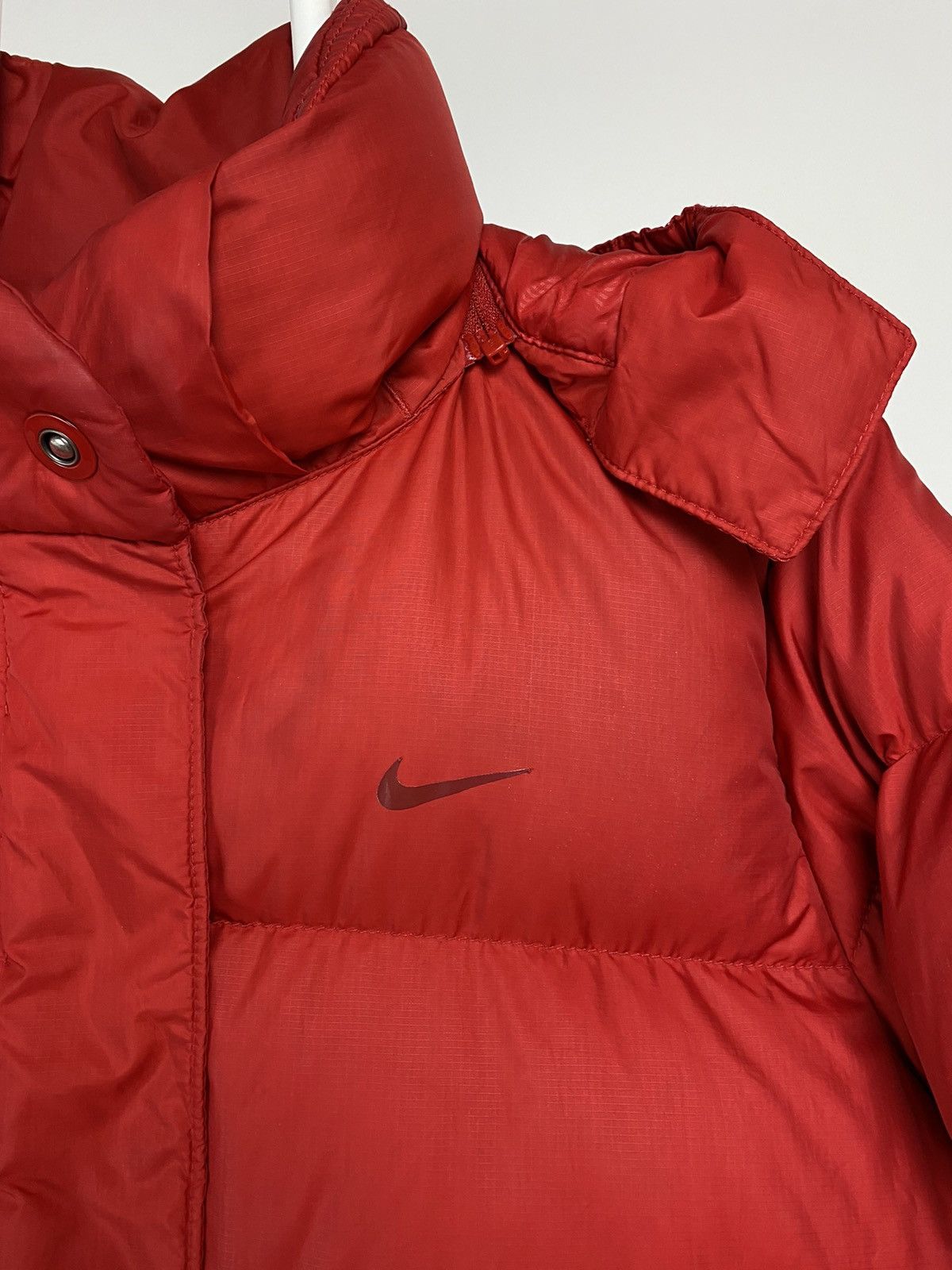 Nike × Vintage Nike vintage red puffer jacket small swoosh Size US M / EU 48-50 / 2 - 2 Thumbnail