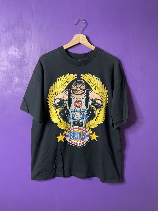 Vintage Vintage 90s Popeye Brutus biker t-shirt | Grailed