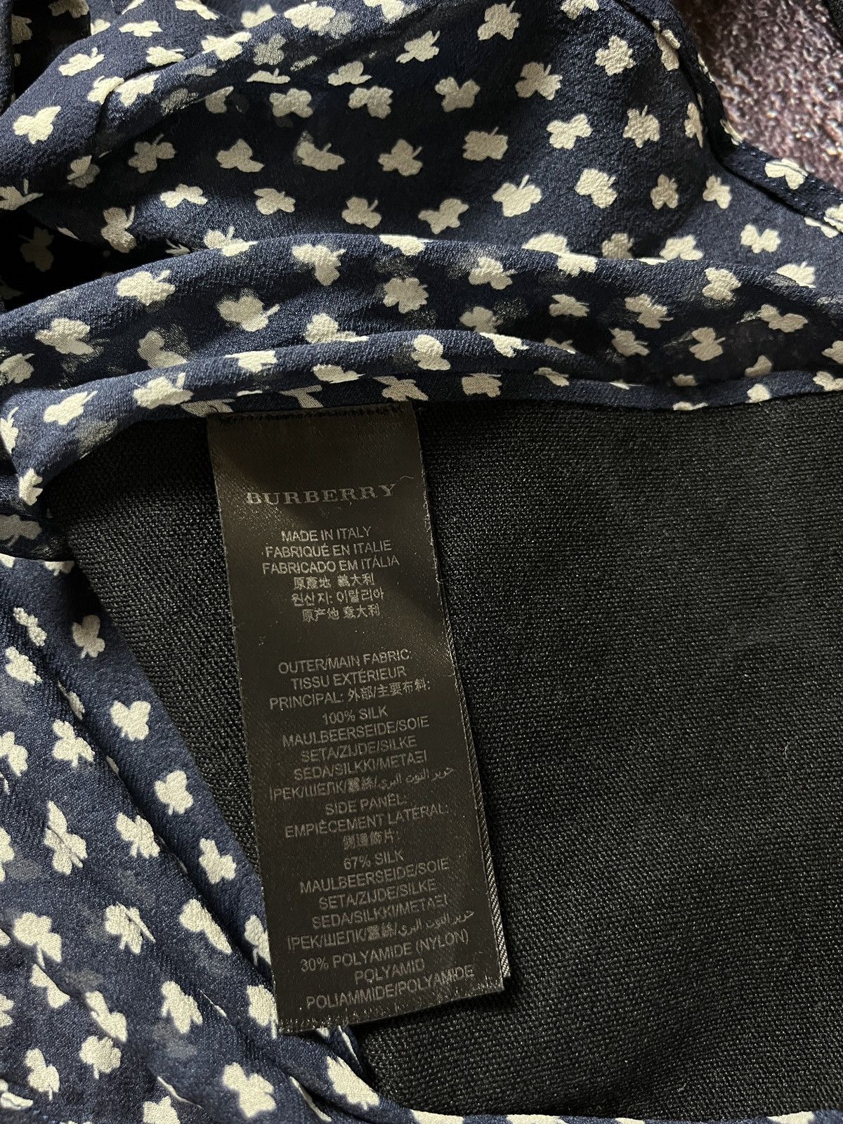 Burberry Prorsum Burberry Prorsum Black Label Floral Print Silk Shirt In Navy Size M / US 6-8 / IT 42-44 - 9 Thumbnail