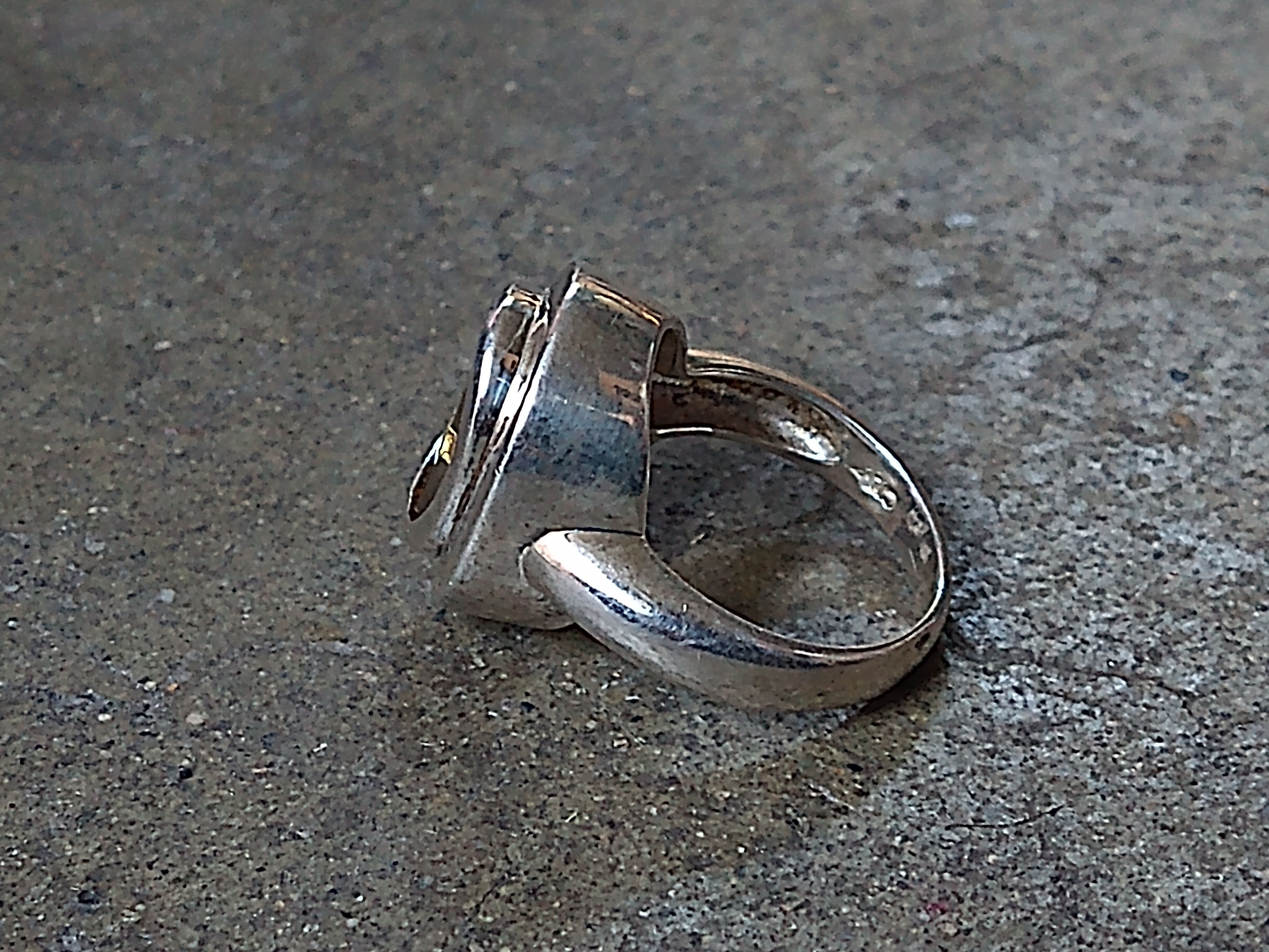Jewelry × Sterling Silver × Vintage Sterling Silver Ring Size 7 Modern Citrine Oval Faceted 7.1g Size ONE SIZE - 5 Thumbnail