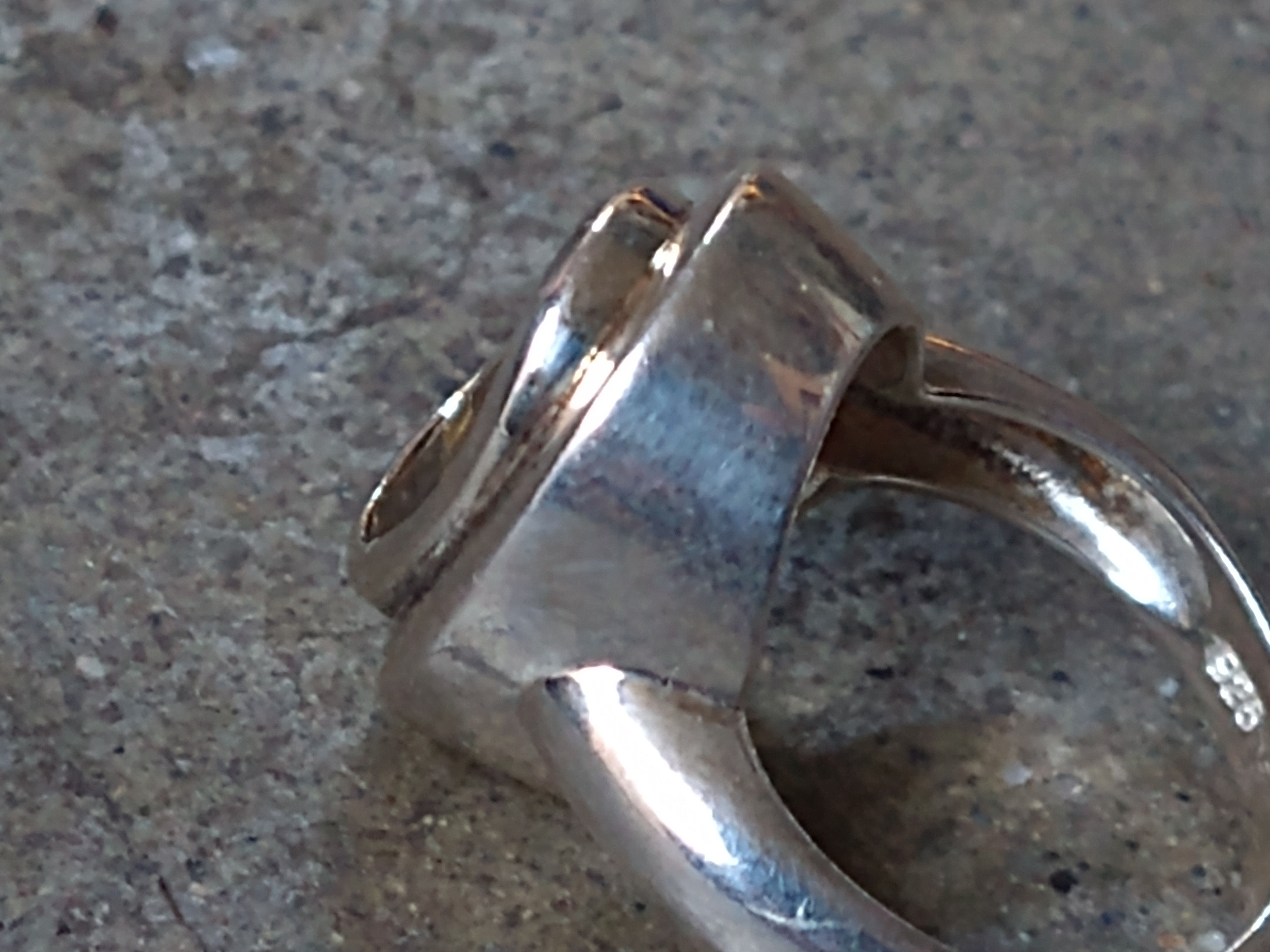 Jewelry × Sterling Silver × Vintage Sterling Silver Ring Size 7 Modern Citrine Oval Faceted 7.1g Size ONE SIZE - 6 Thumbnail