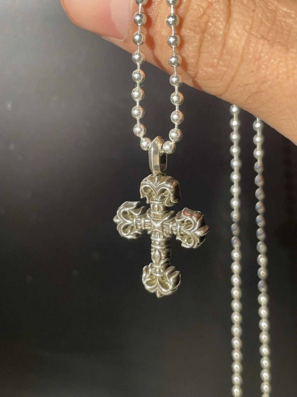 Chrome heart cross alternative pendant
