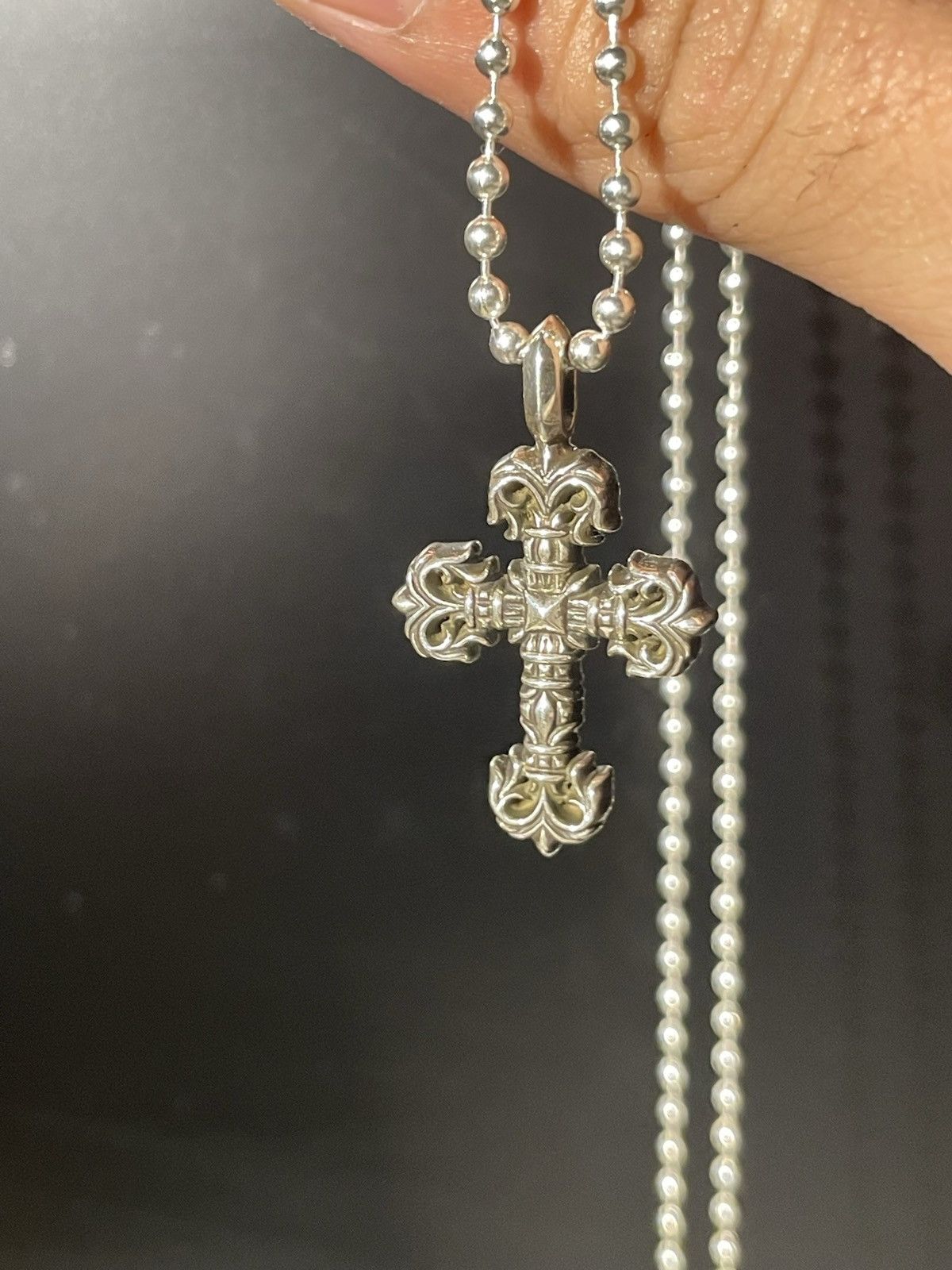 Chrome heart cross alternative pendant