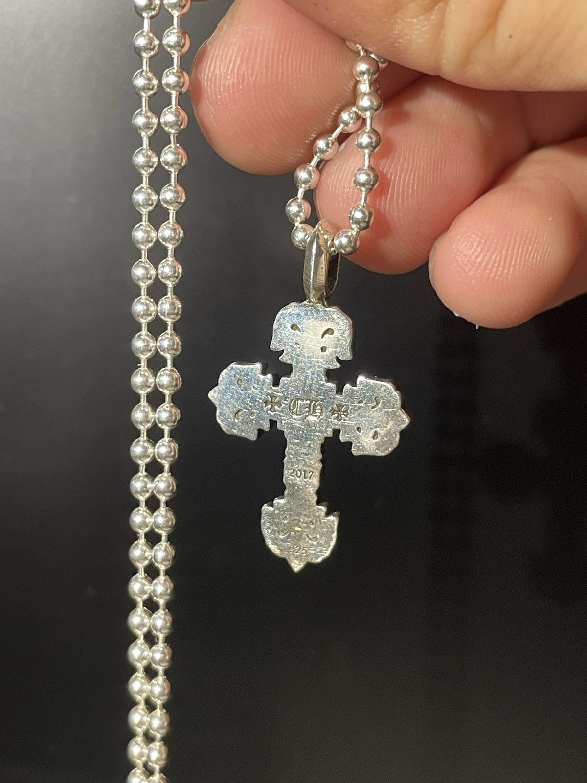 Chrome heart cross alternative pendant