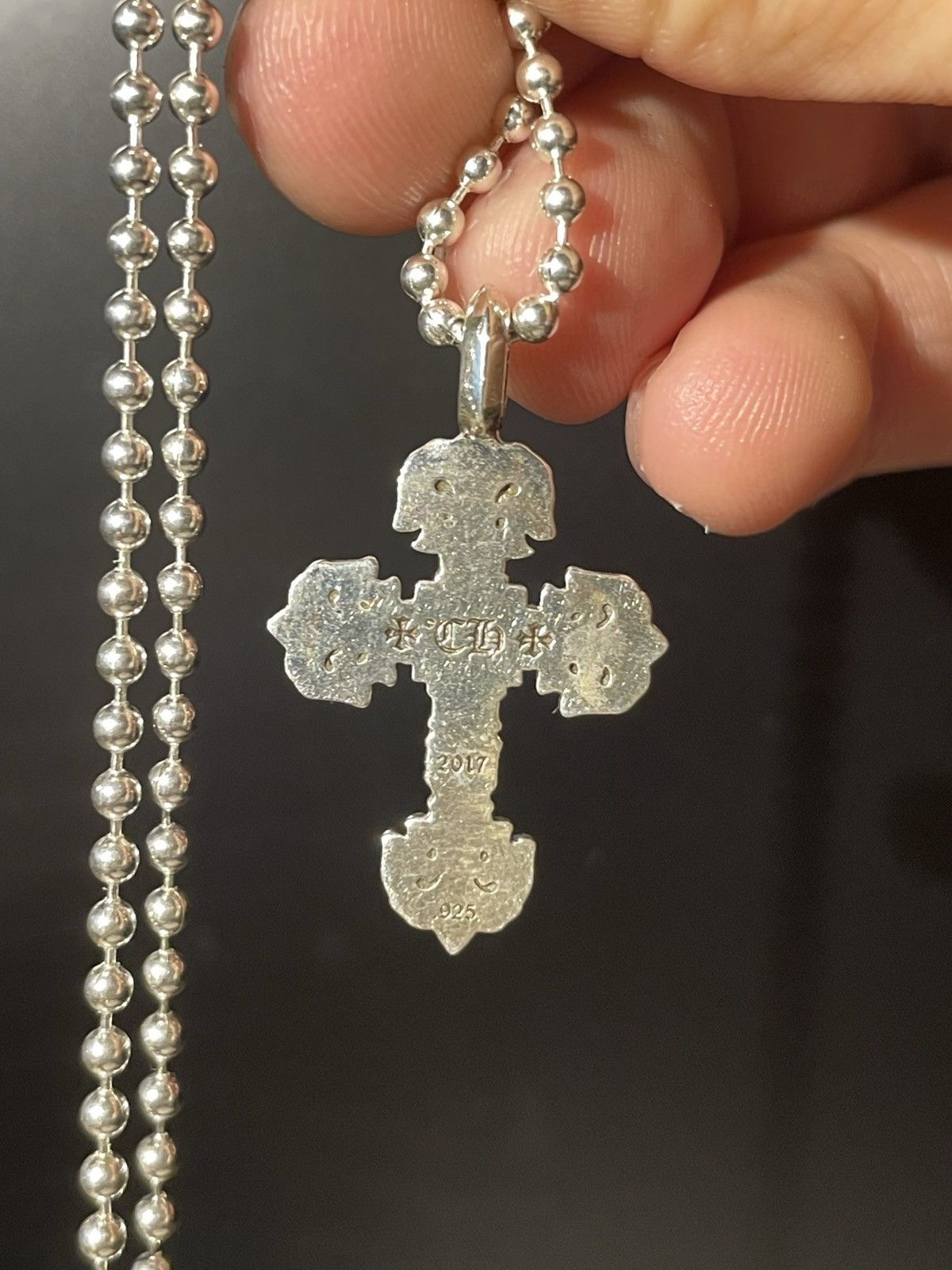 Chrome heart cross alternative pendant