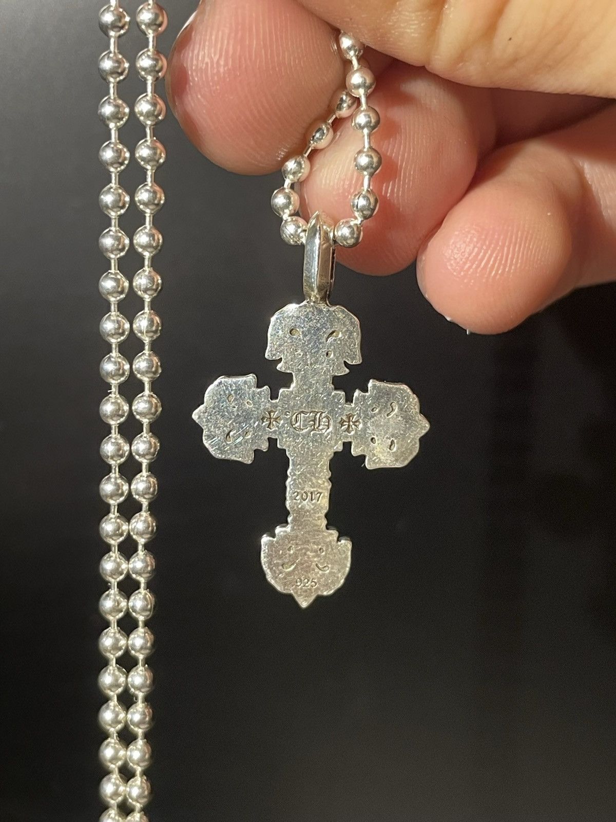 Chrome heart cross alternative pendant