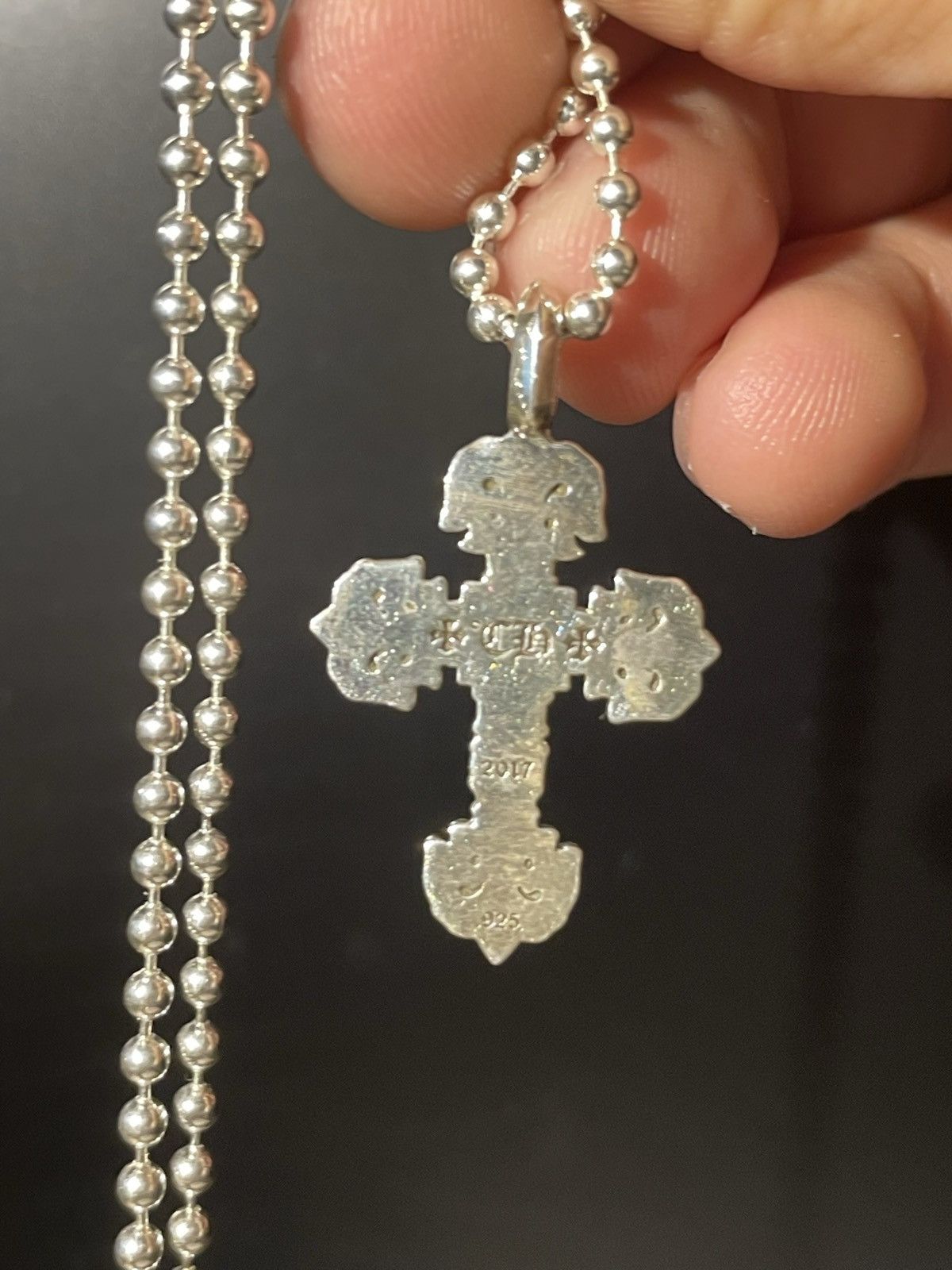Chrome heart cross alternative pendant
