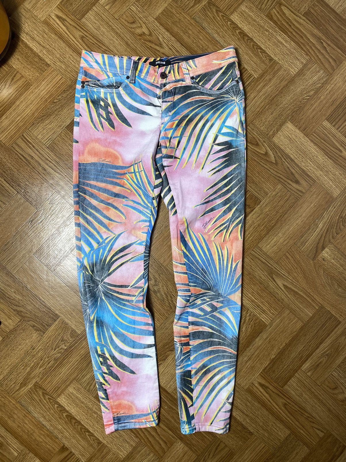 Just Cavalli Just Cavalli all over floral print skinny jeans monogram Size US 31 - 1 Thumbnail
