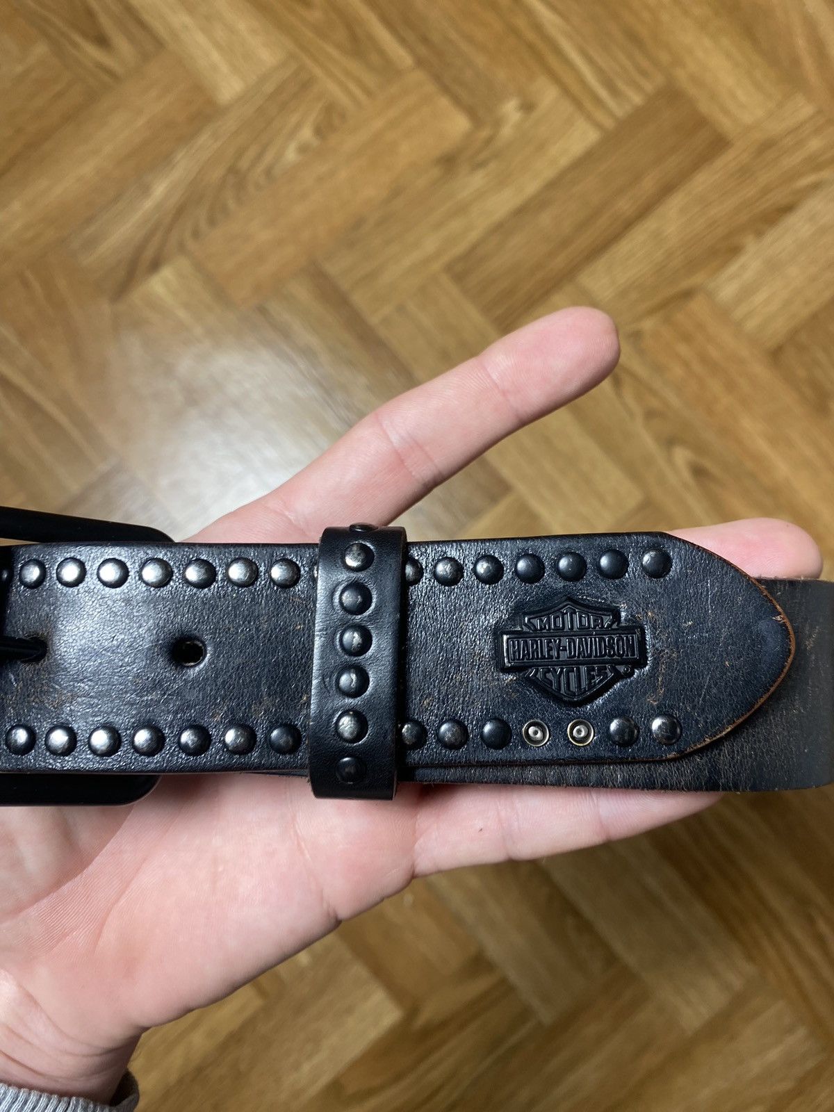 Harley Davidson × Vintage Vintage 2013 Harley Davidson like BB Simon chrome black belt Size 38 - 8 Thumbnail
