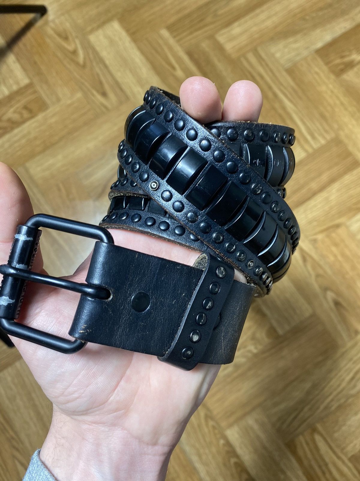 Harley Davidson × Vintage Vintage 2013 Harley Davidson like BB Simon chrome black belt Size 38 - 2 Thumbnail