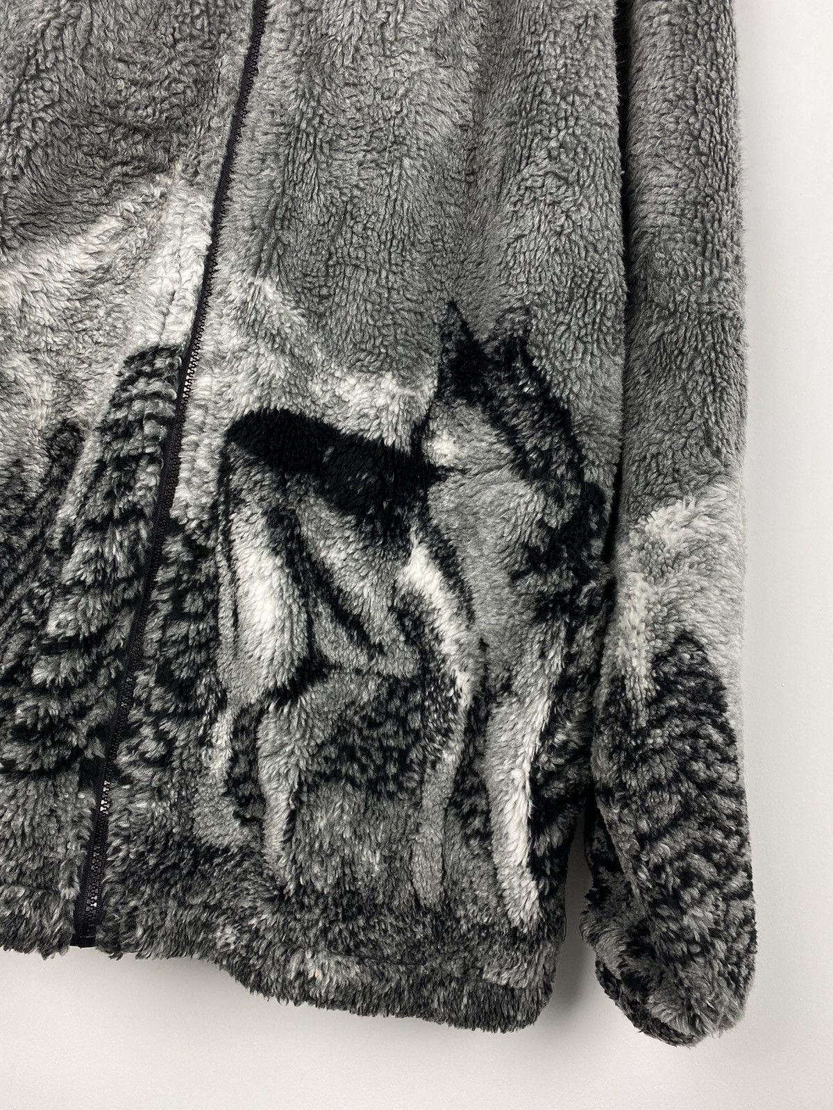 Vintage Wolf Print Fleece Jacket Animal like Supreme Y2K Size US L / EU 52-54 / 3 - 2 Thumbnail
