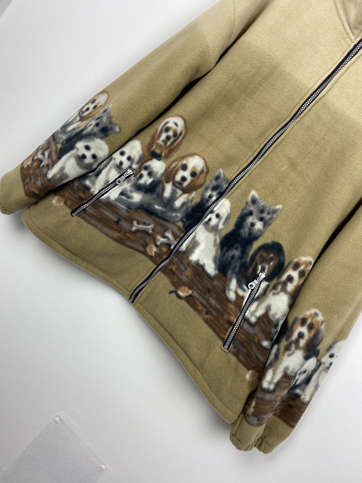 Vintage Dogs Print Fleece Jacket Wolf Animal like Supreme Y2K Size US XL / EU 56 / 4 - 2 Thumbnail