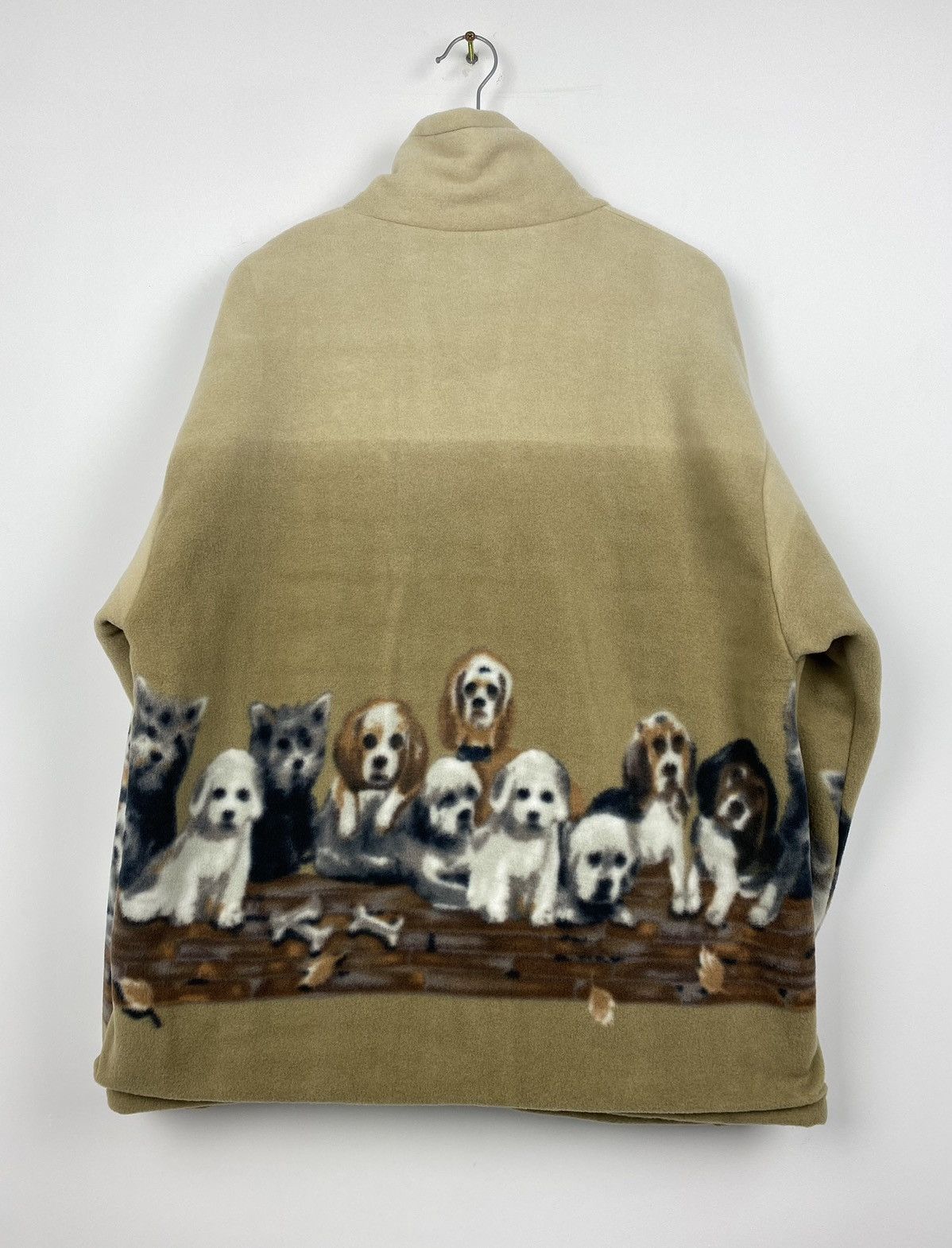 Vintage Dogs Print Fleece Jacket Wolf Animal like Supreme Y2K Size US XL / EU 56 / 4 - 9 Thumbnail