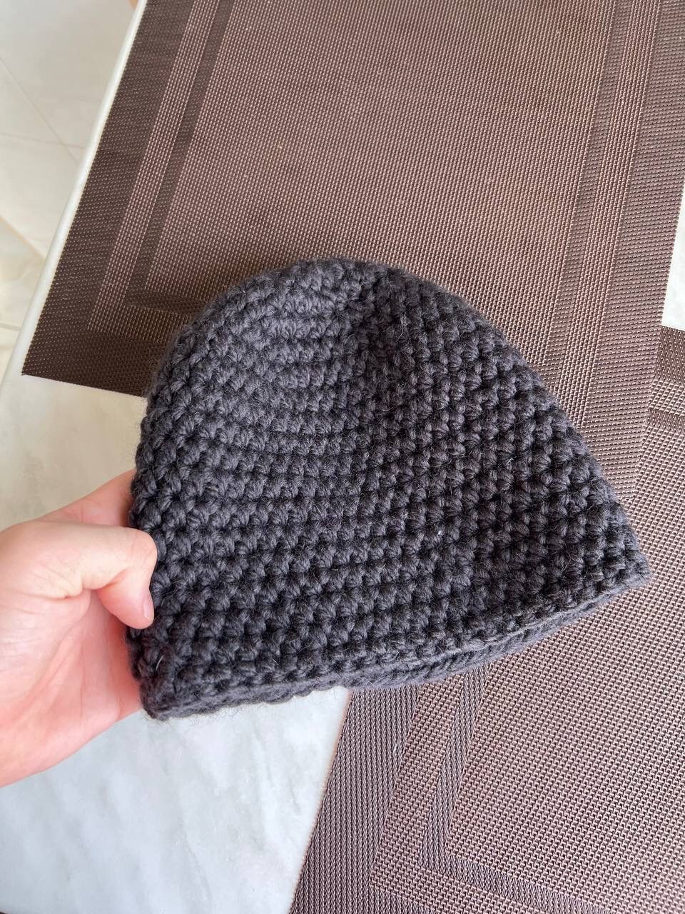 Vintage Vintage Handmade Knit Hat Japanes Style Graphite Hat Japan Size ONE SIZE - 1 Thumbnail