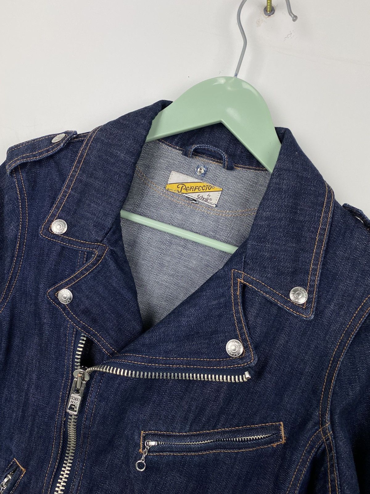 Schott Women’s Schott Perfecto Motorcycle Denim Jacket Avirex Size S / US 4 / IT 40 - 2 Thumbnail
