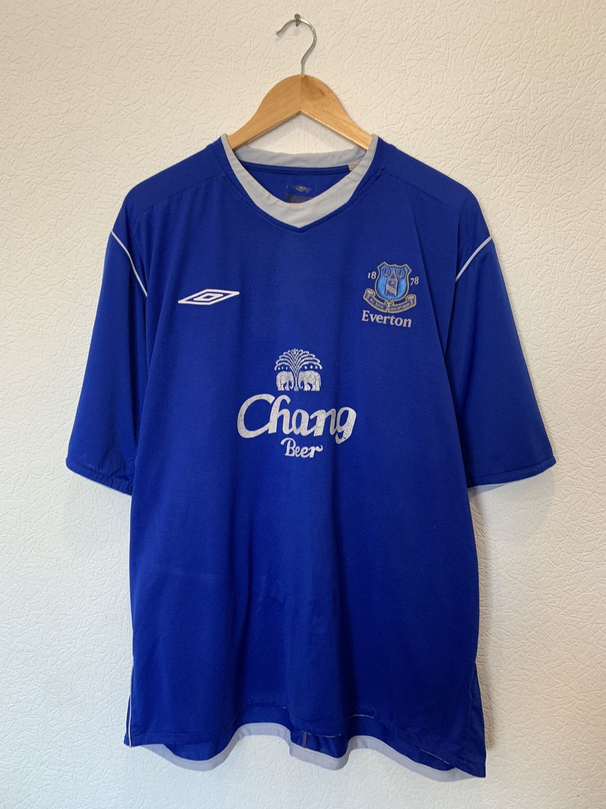 Maillot Foot Everton Extérieur 2005-2006 Umbro – Taille S – Manches Longues – Très Bon état