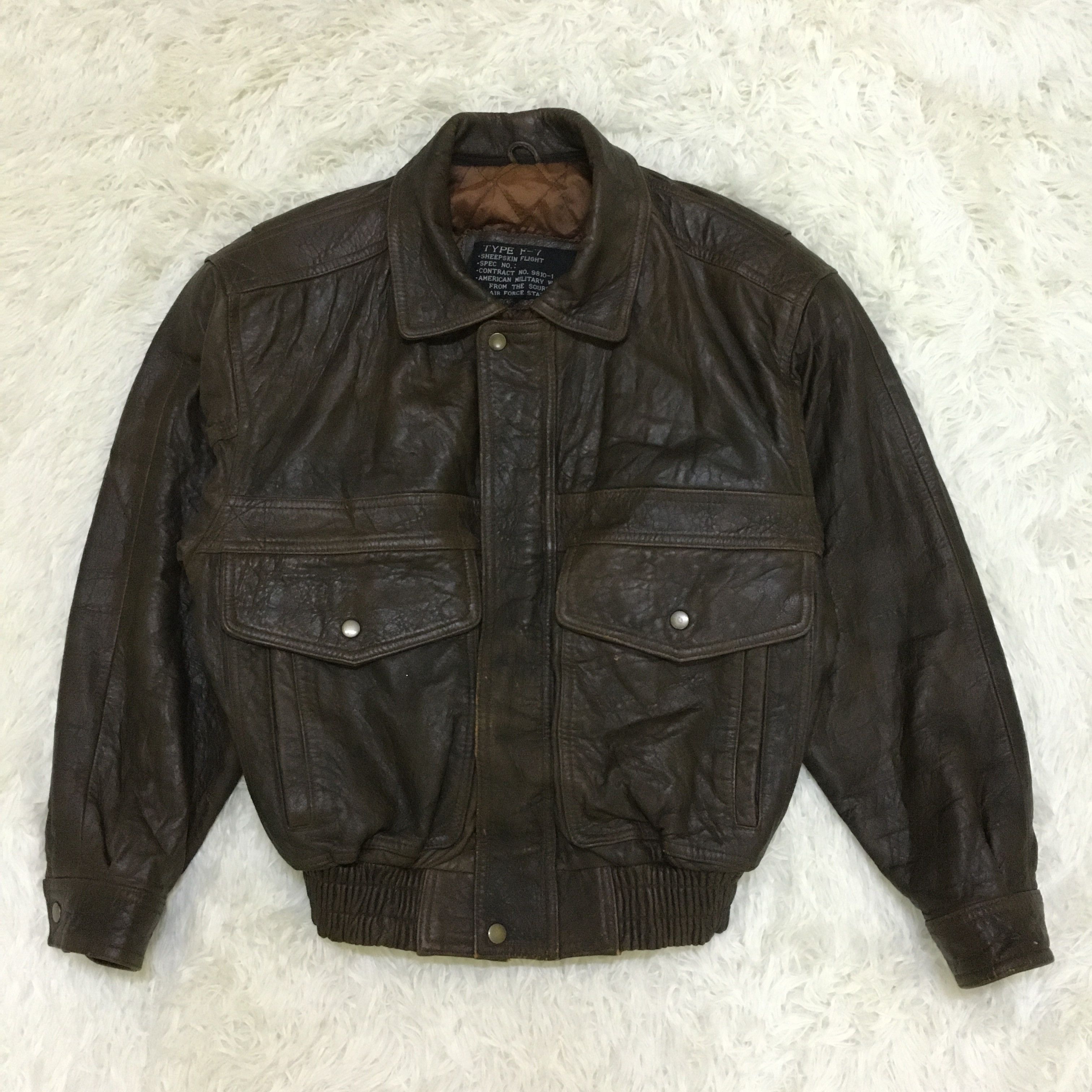 Leather US Air Force Type F7 Sheepskin Flight Jacket Size US M / EU 48-50 / 2 - 2 Thumbnail