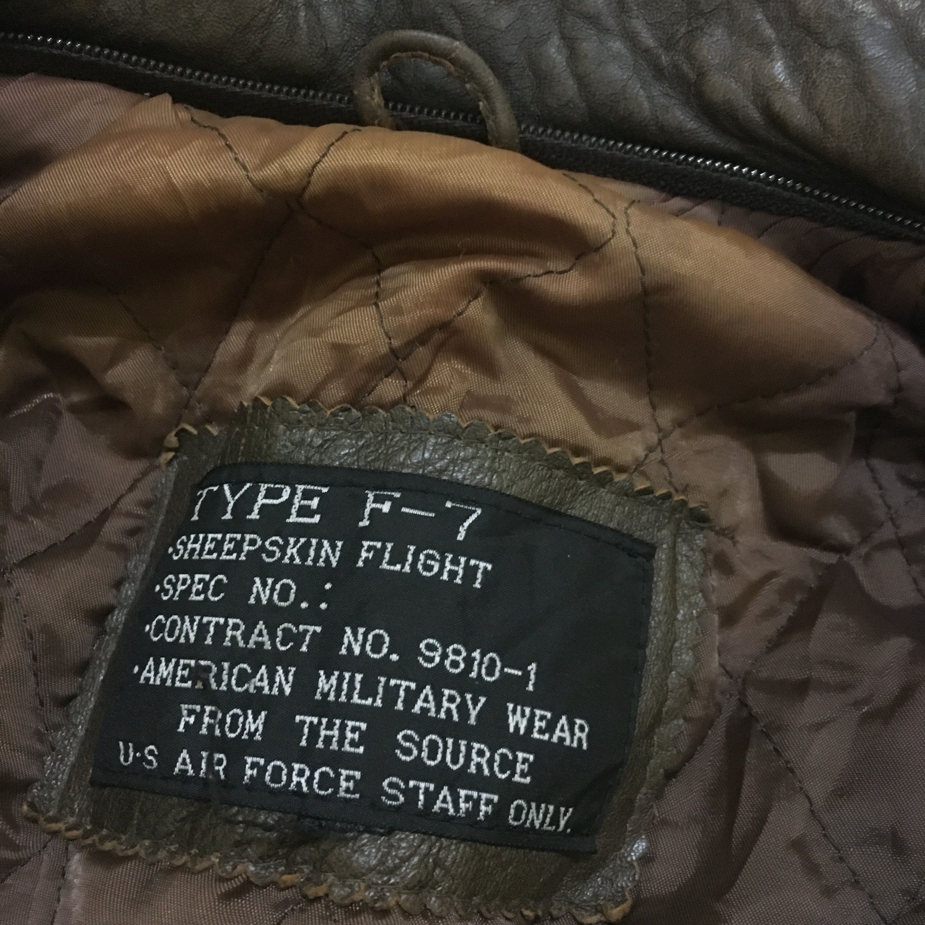 Leather US Air Force Type F7 Sheepskin Flight Jacket Size US M / EU 48-50 / 2 - 10 Thumbnail