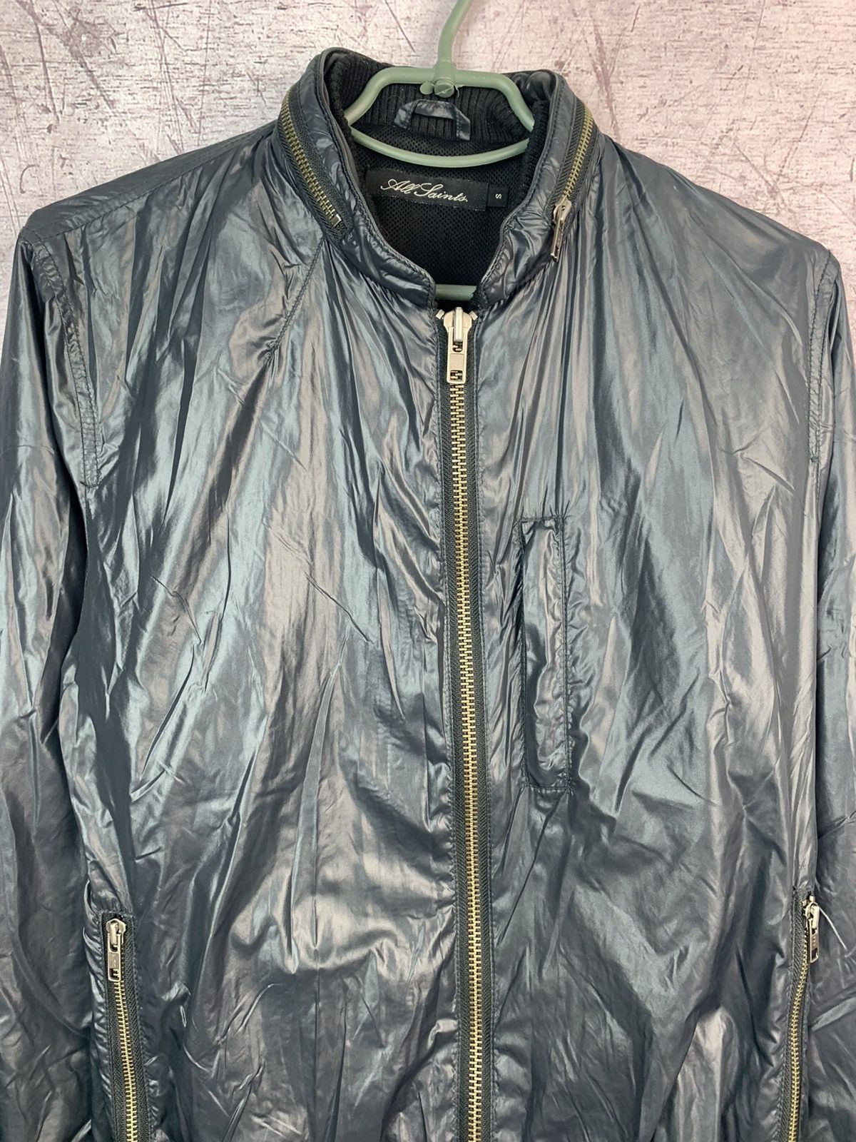 Allsaints AllSaints Nylon Leather Mens Jacket Size US S / EU 44-46 / 1 - 6 Thumbnail