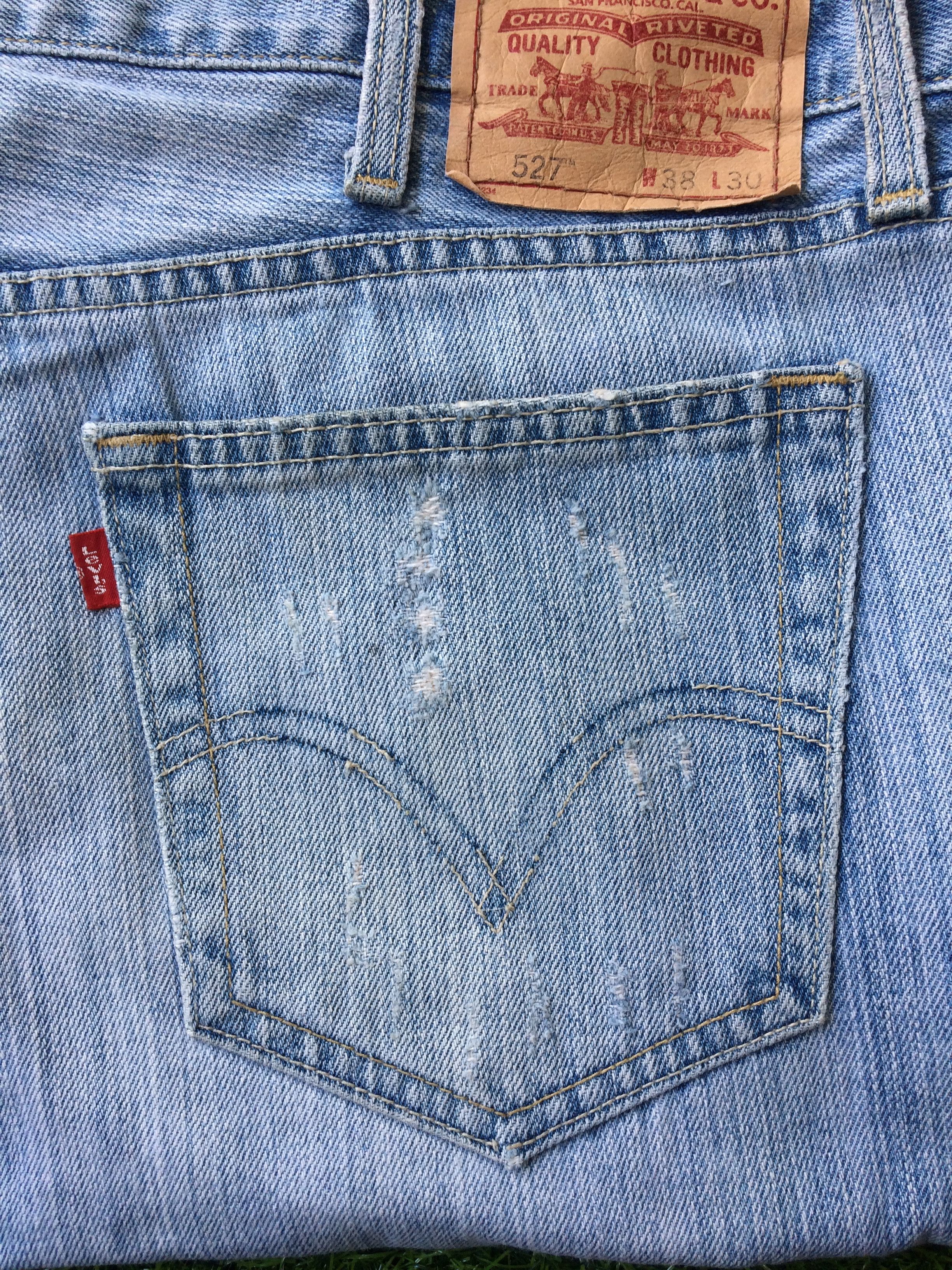 Levi's Vintage Distressed Levis 527 Ripped Plus Size Jeans #B-227 Size US 39 - 6 Thumbnail