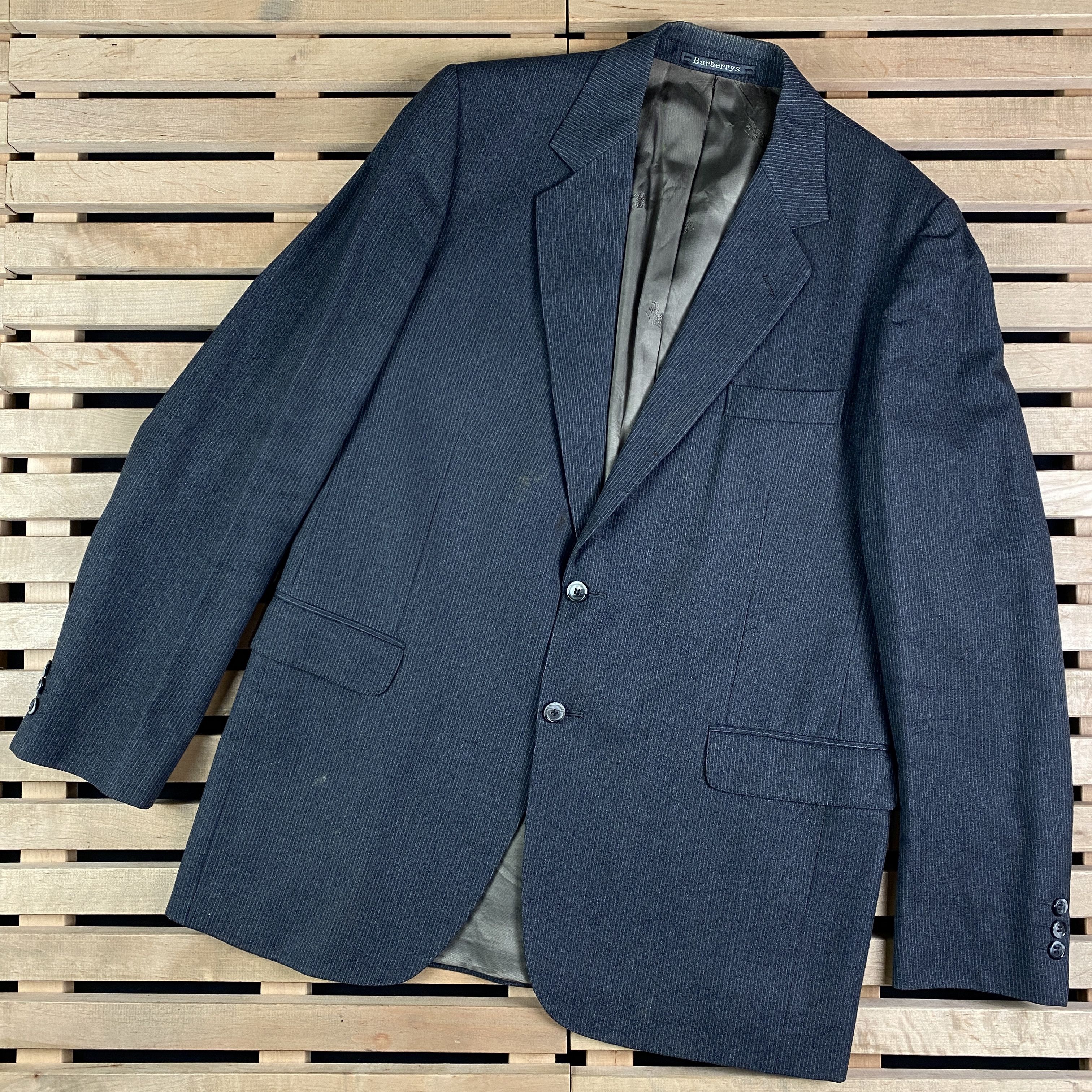 Burberry × Vintage Mens Blazer Jacket Burberrys Vintage Size L Size 50R - 1 Thumbnail