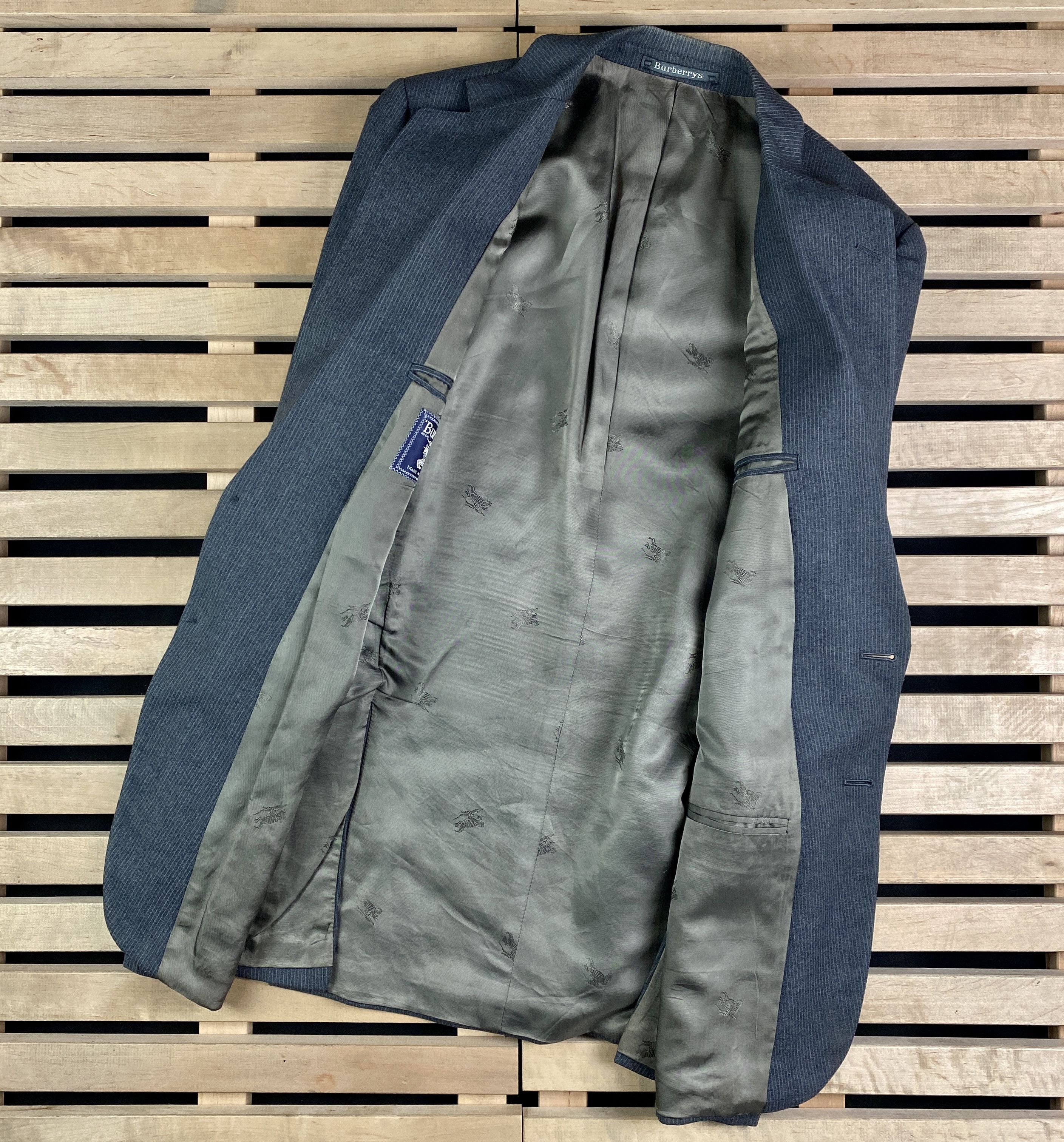 Burberry × Vintage Mens Blazer Jacket Burberrys Vintage Size L Size 50R - 6 Thumbnail