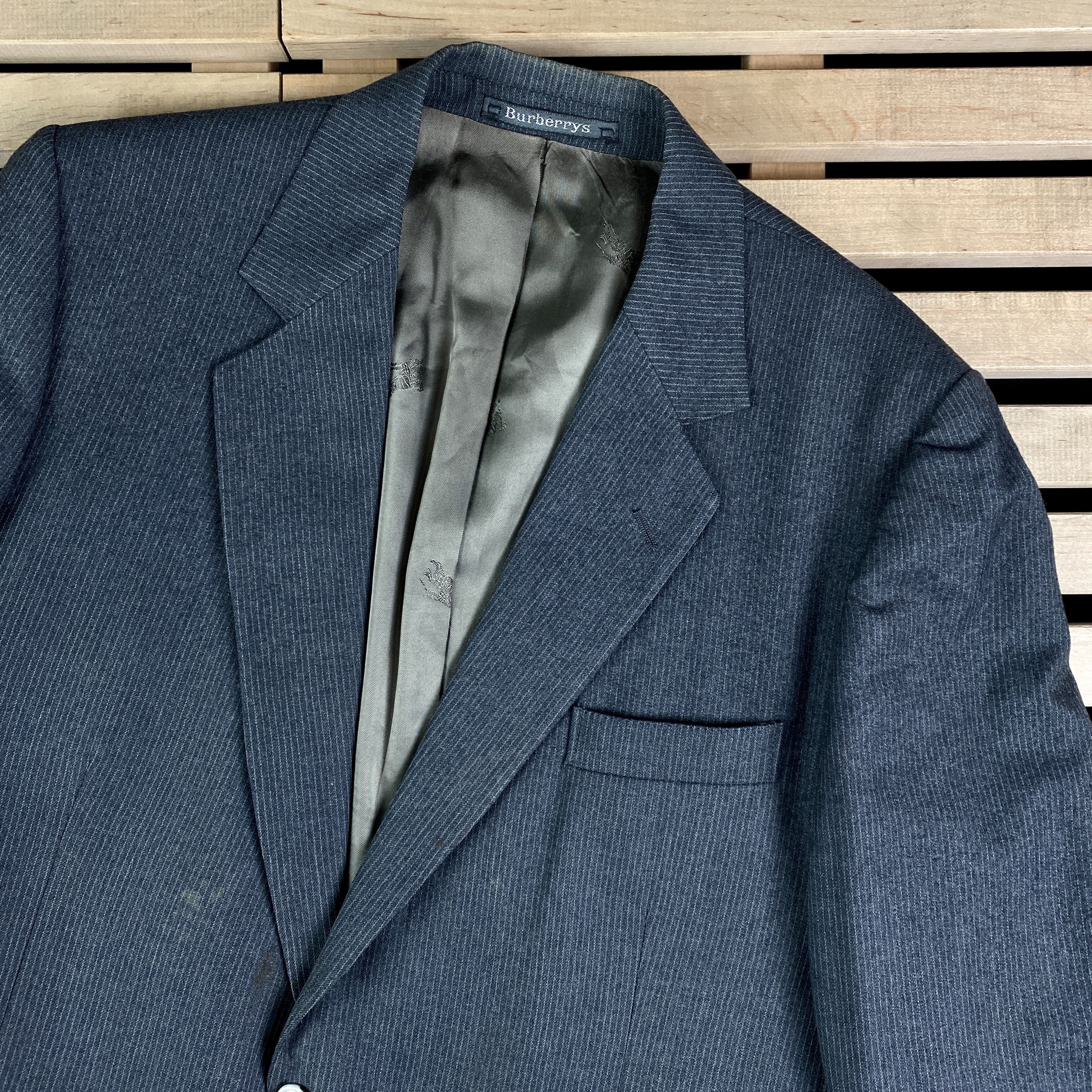 Burberry × Vintage Mens Blazer Jacket Burberrys Vintage Size L Size 50R - 2 Thumbnail