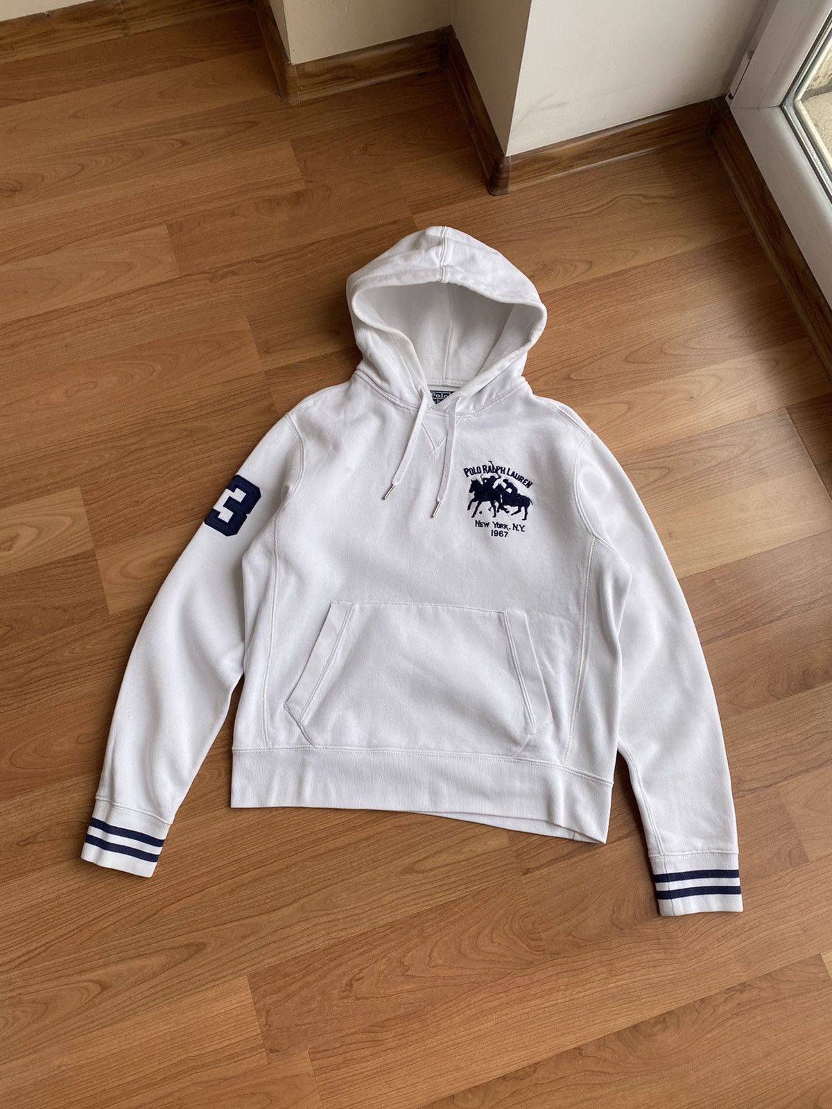 image of Beverly Hills Polo Club x Polo Ralph Lauren Club White Hoodie, Men's (Size Small)