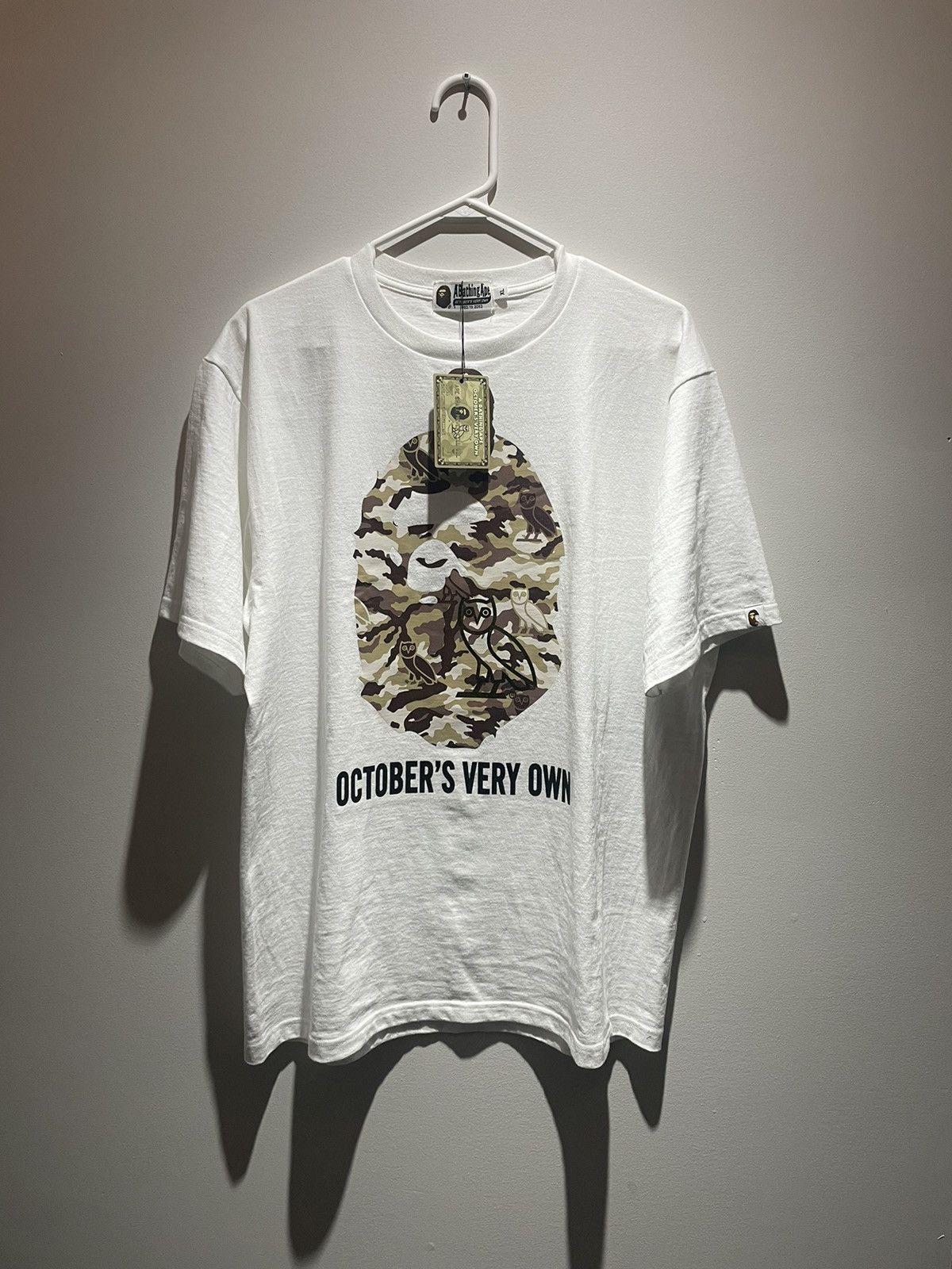 Bape Bape x OVO Woodland Camo Ape Head Tee | Grailed