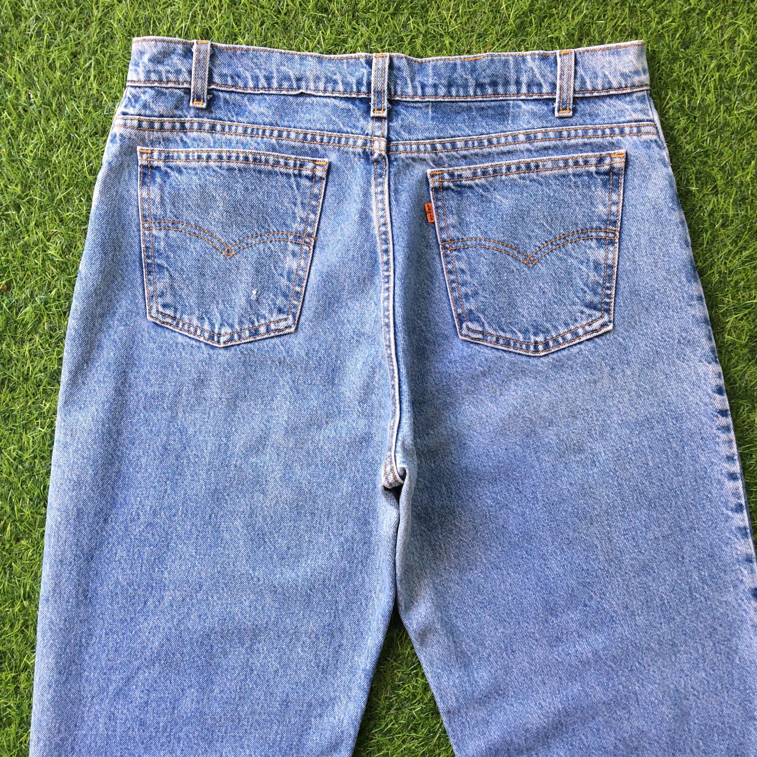 Levi's × Vintage Vintage Levis 550 Light Wash Jeans Orange Tab #B-925 Size US 35 - 4 Thumbnail